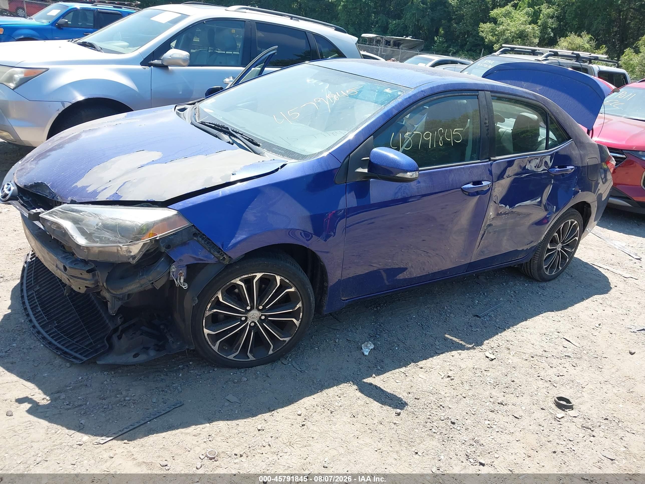 2015 Toyota Corolla S Plus Синий vin: 2T1BURHE6FC439705