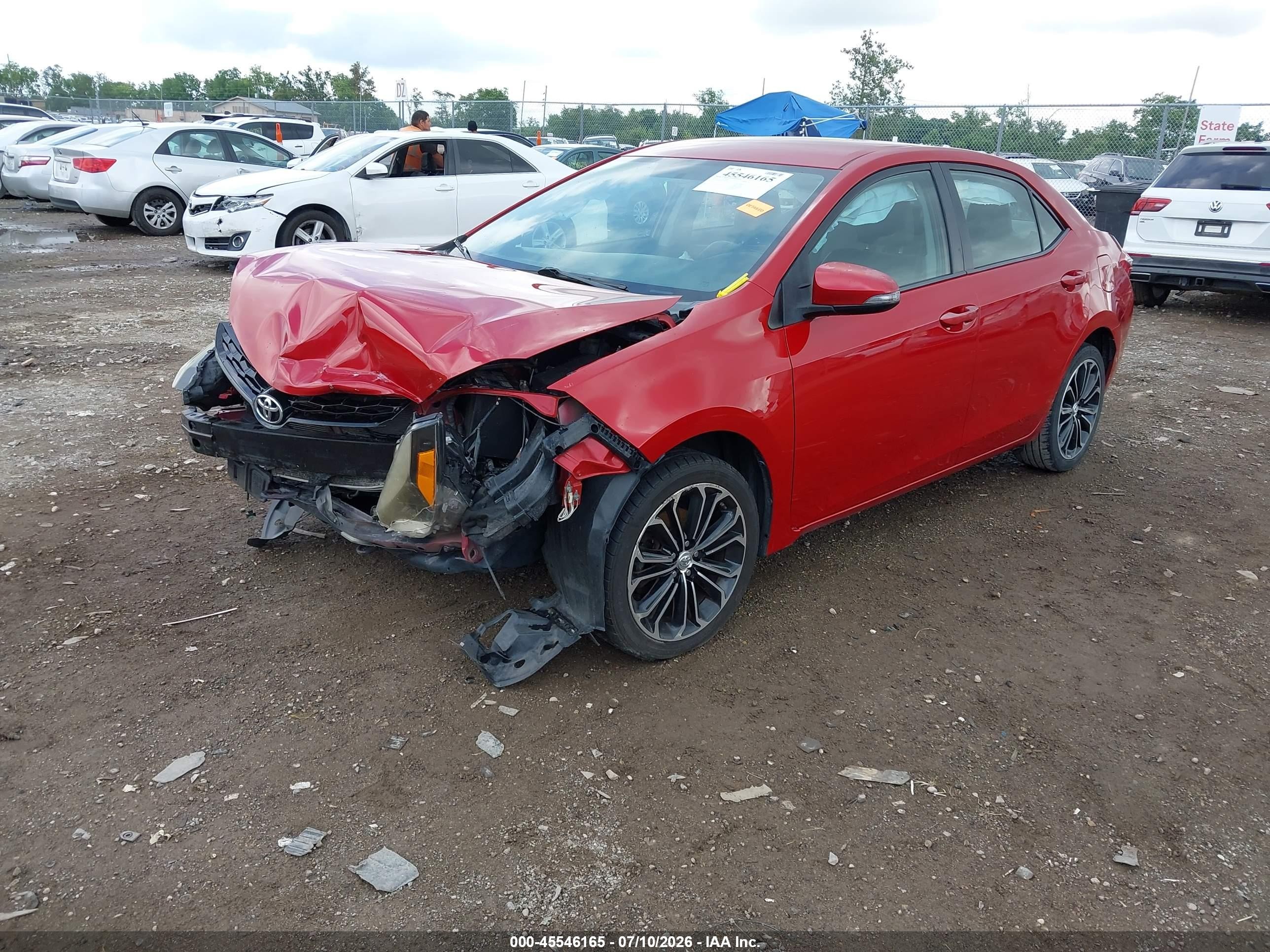 2015 Toyota Corolla S Plus Red vin: 2T1BURHE6FC465947