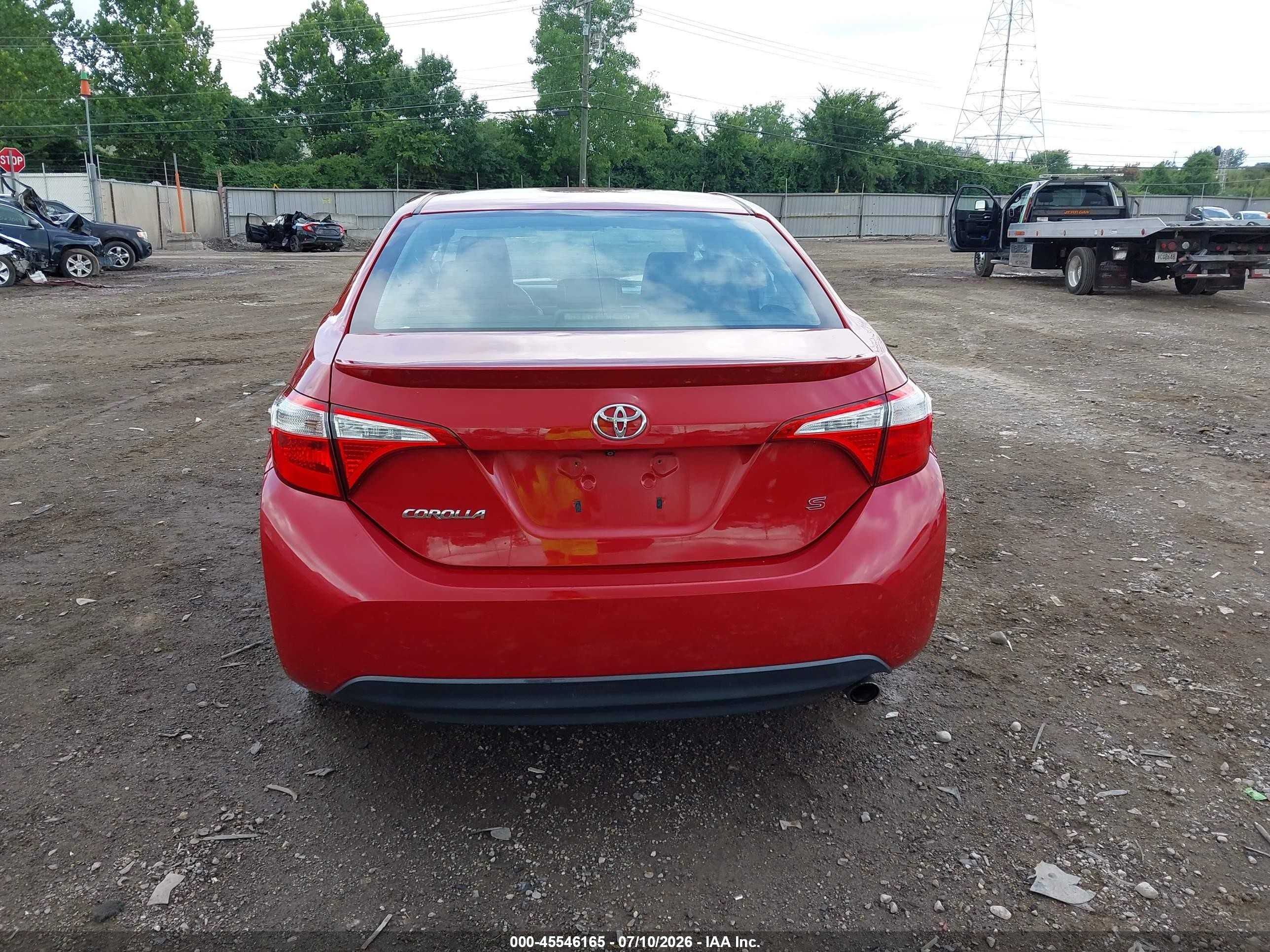 2015 Toyota Corolla S Plus Red vin: 2T1BURHE6FC465947