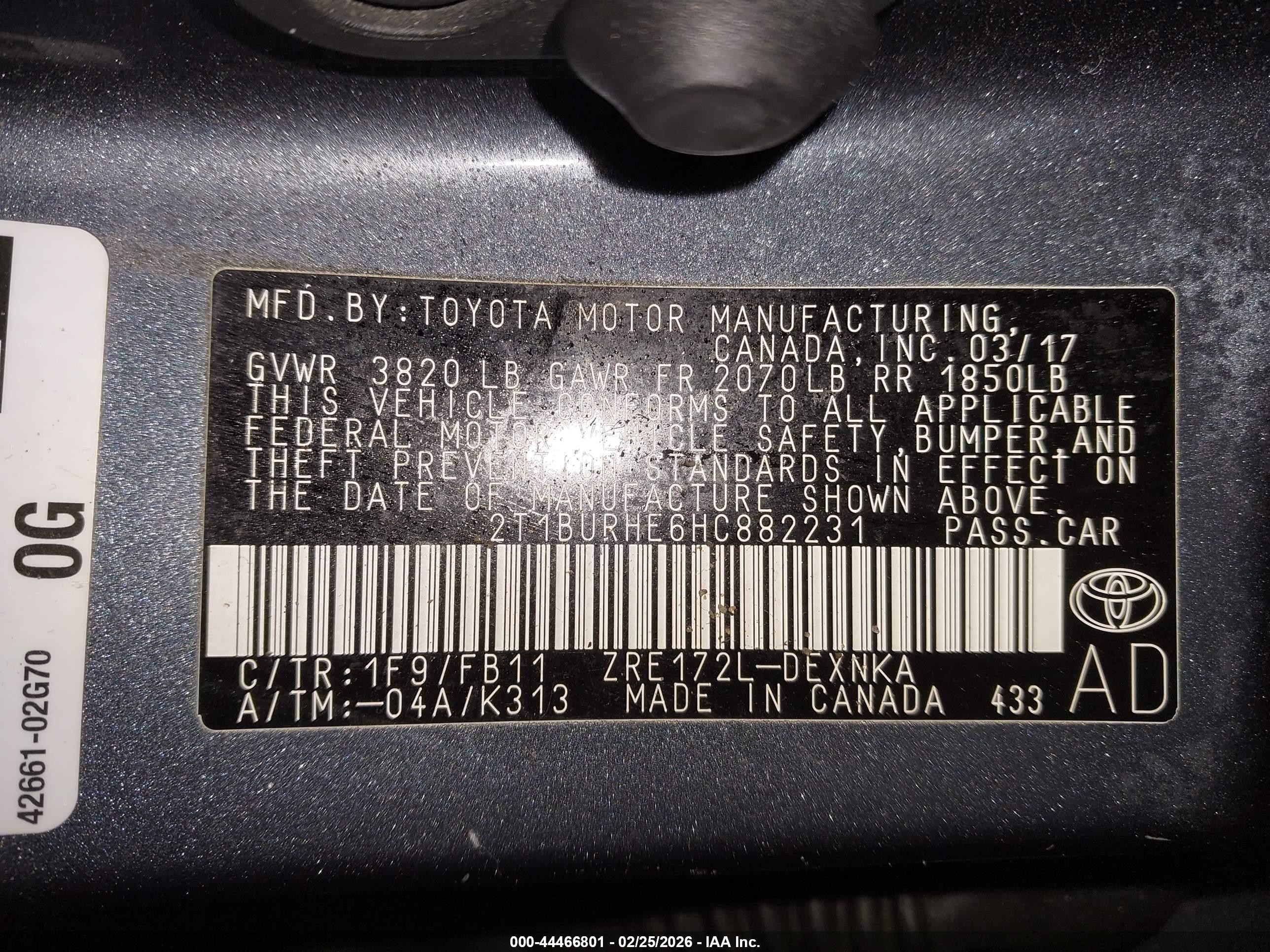 2017 Toyota Corolla Le Dark Blue vin: 2T1BURHE6HC882231