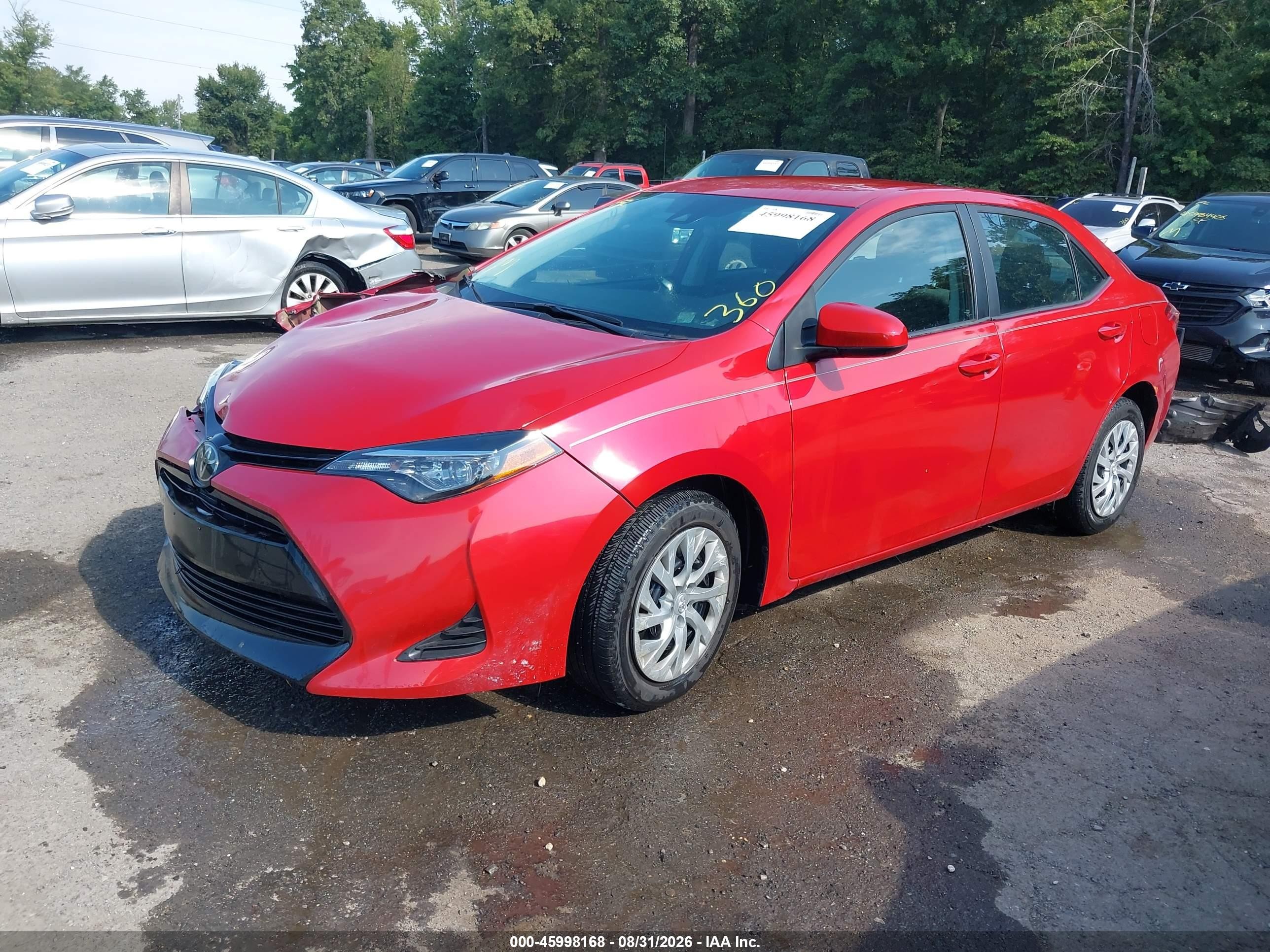 2019 Toyota Corolla Le Red vin: 2T1BURHE6KC210466