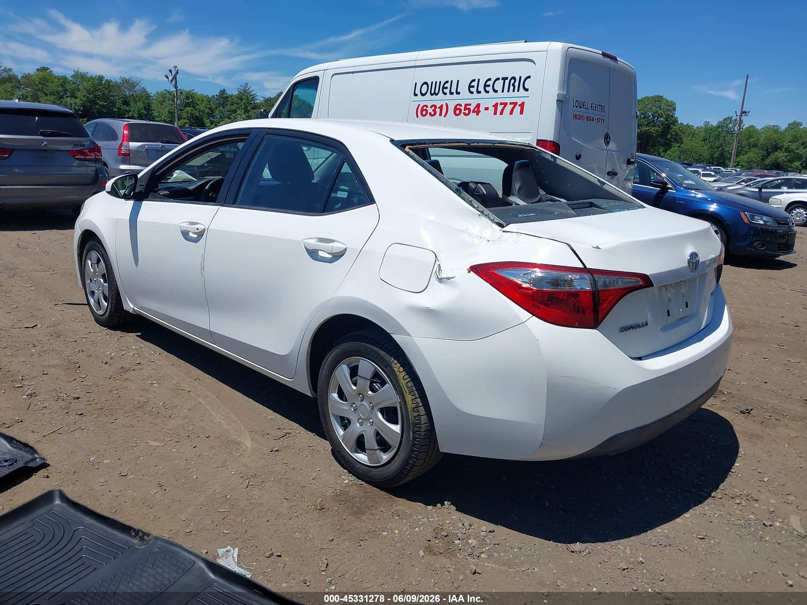 2014 Toyota Corolla Le White vin: 2T1BURHE7EC011284