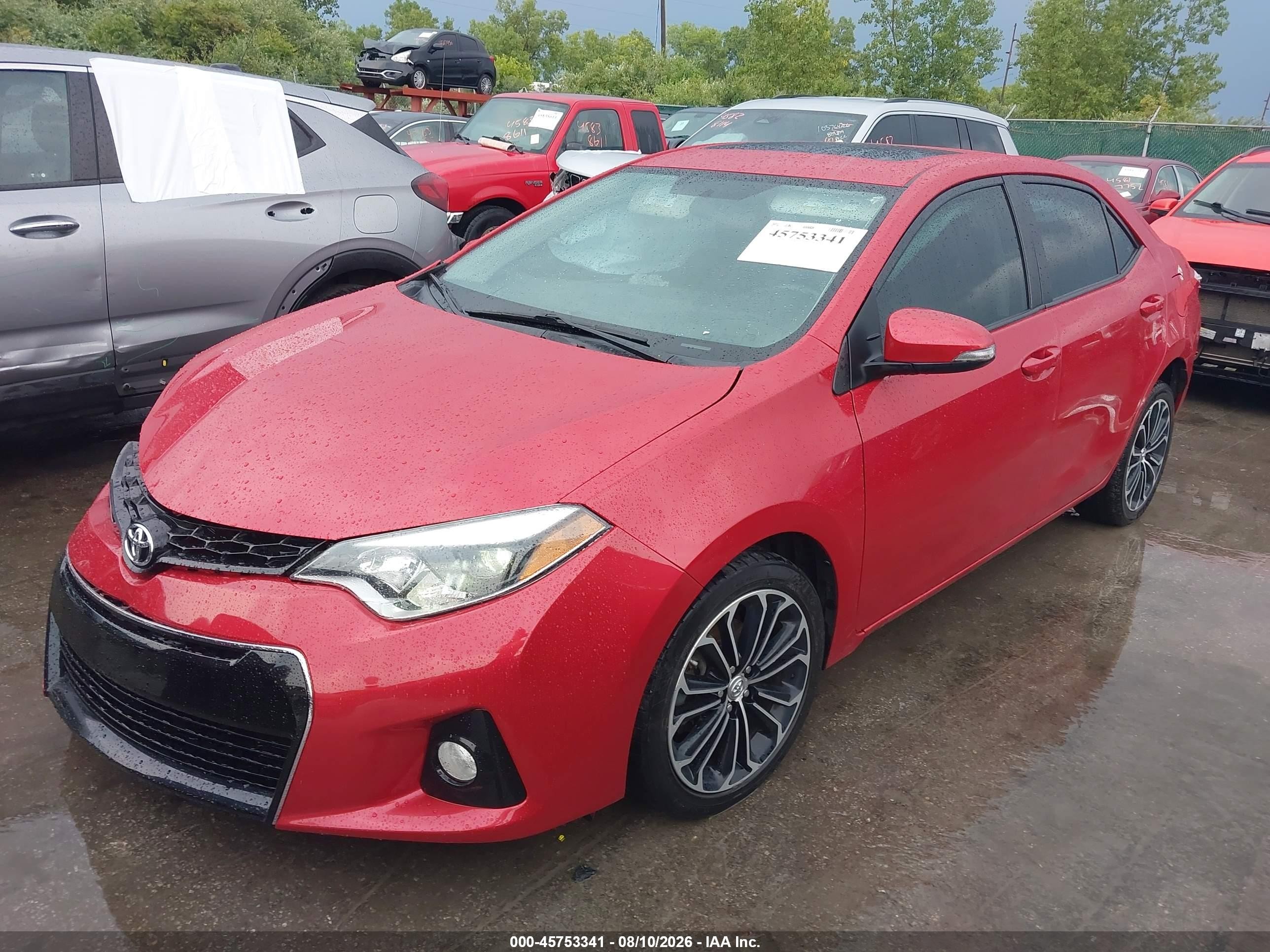 2014 Toyota Corolla S Plus Red vin: 2T1BURHE7EC045600
