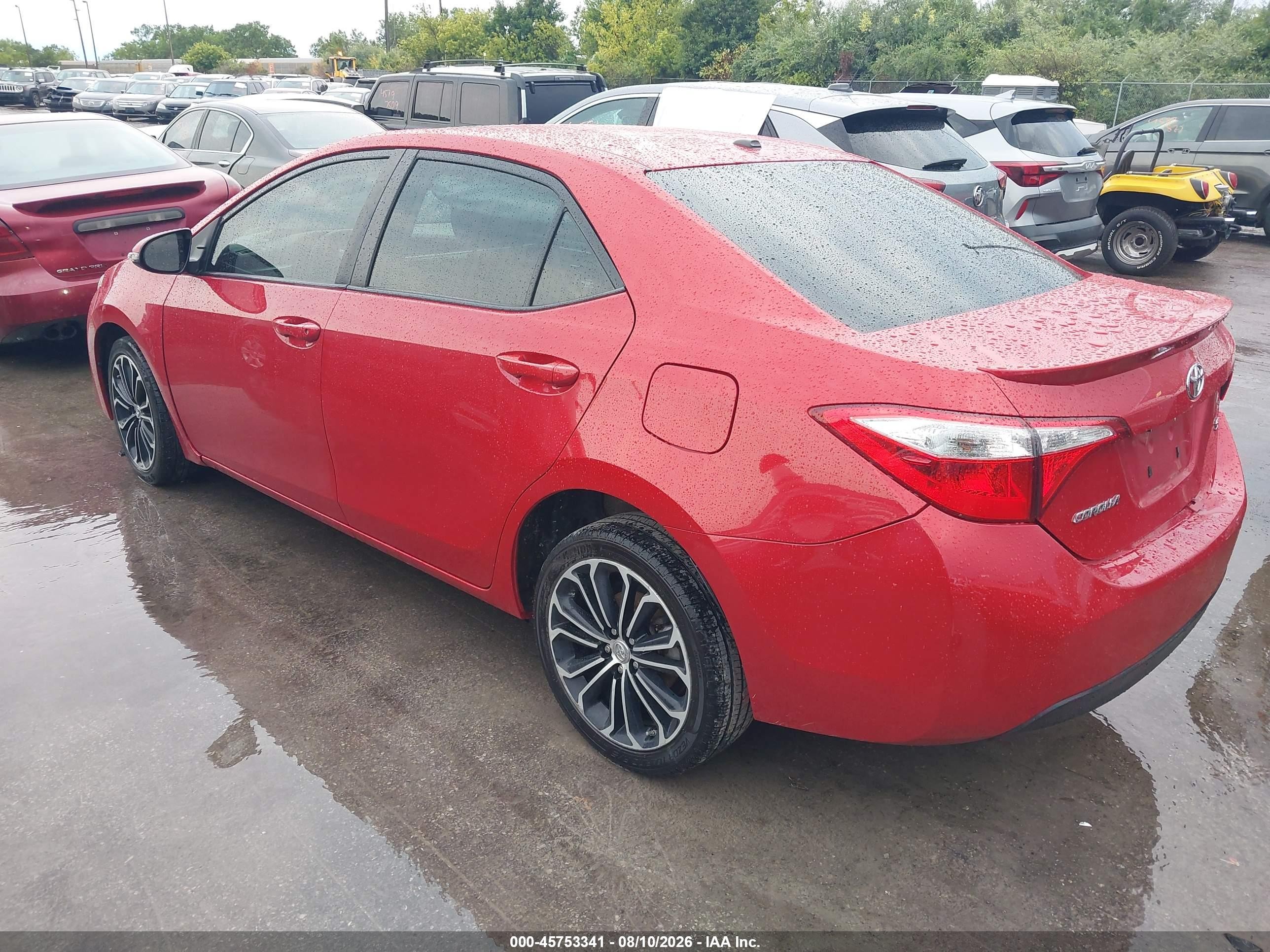 2014 Toyota Corolla S Plus Red vin: 2T1BURHE7EC045600