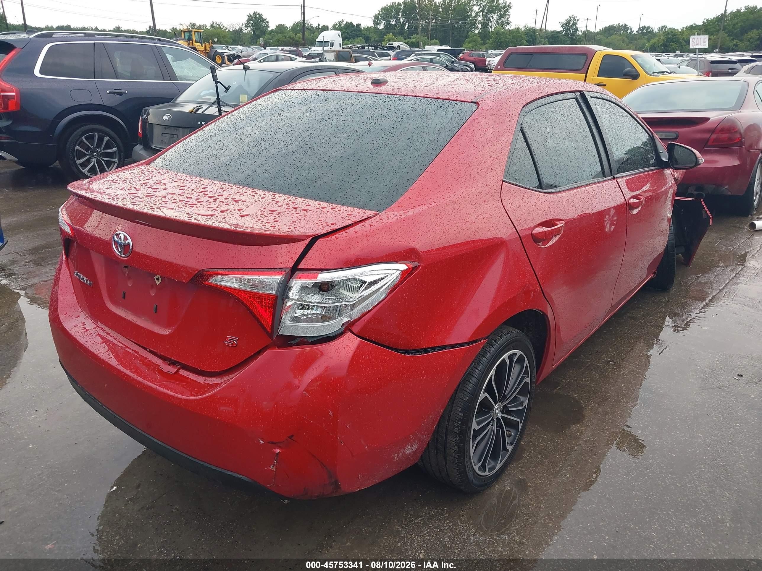 2014 Toyota Corolla S Plus Red vin: 2T1BURHE7EC045600
