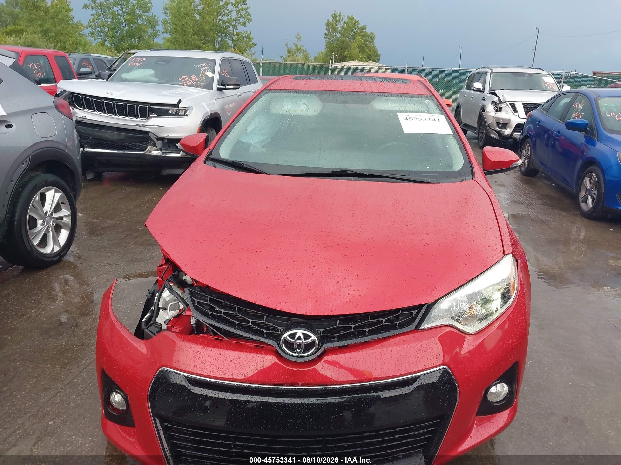 2014 Toyota Corolla S Plus Red vin: 2T1BURHE7EC045600