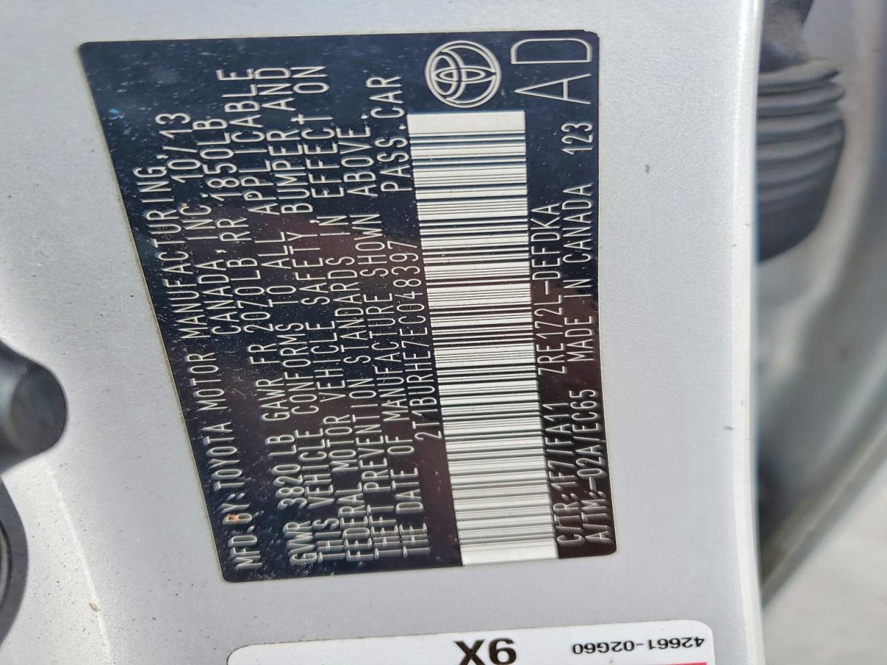 2014 Toyota Corolla L Silver vin: 2T1BURHE7EC048397