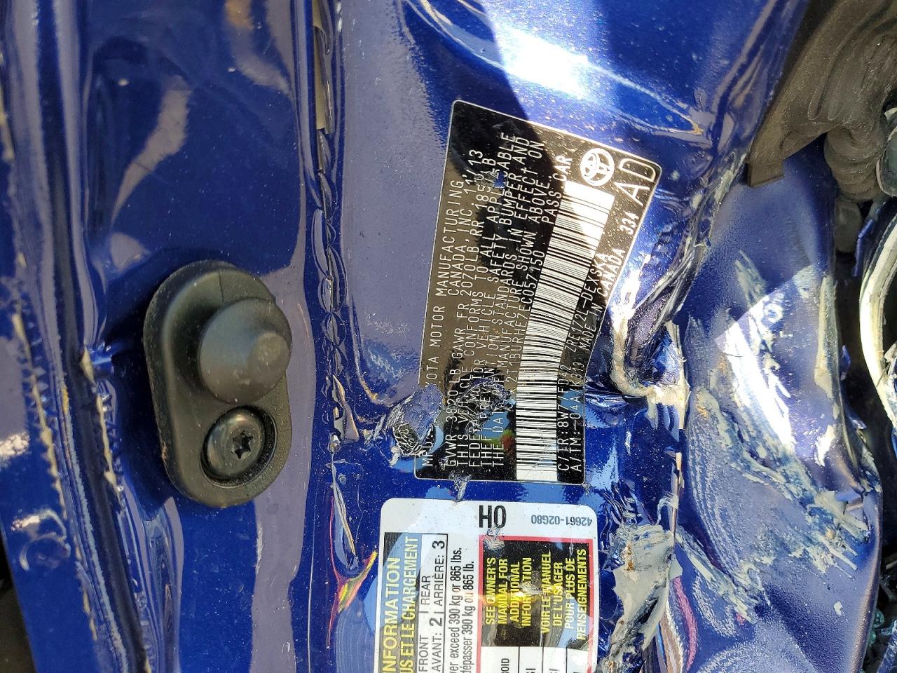 2014 Toyota Corolla S Plus Blue vin: 2T1BURHE7EC057150