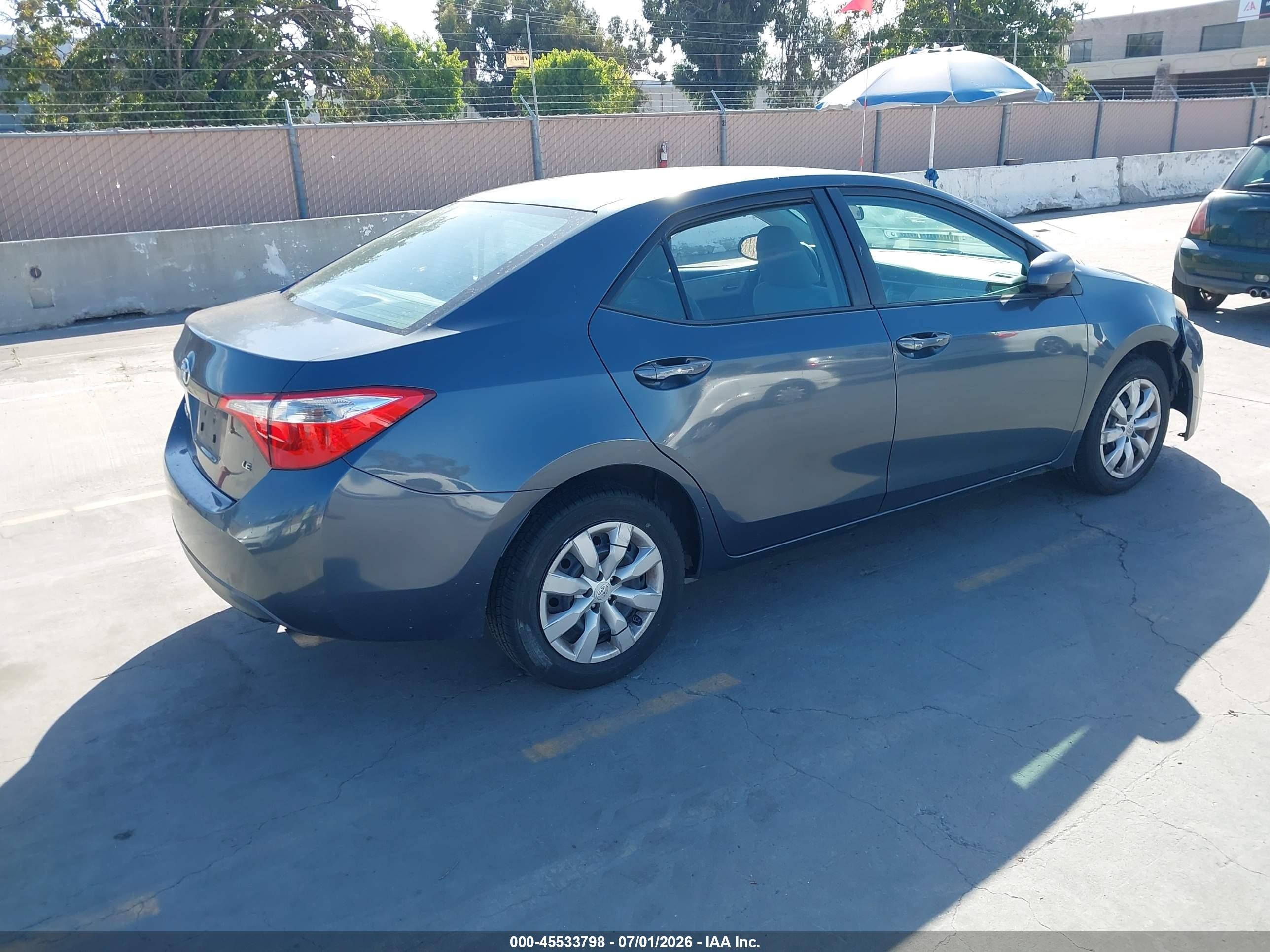 2014 Toyota Corolla Le Gray vin: 2T1BURHE7EC062753