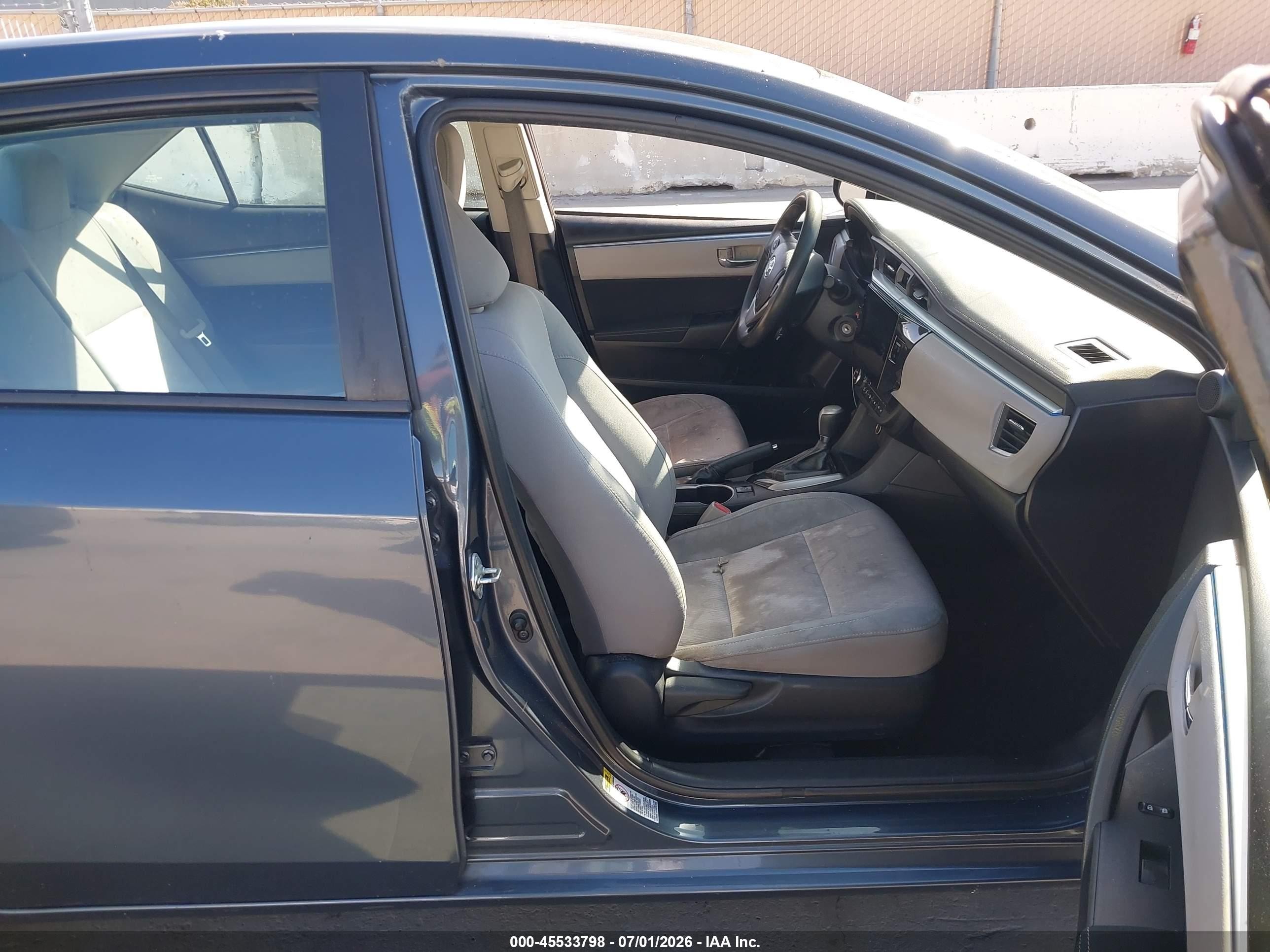 2014 Toyota Corolla Le Gray vin: 2T1BURHE7EC062753