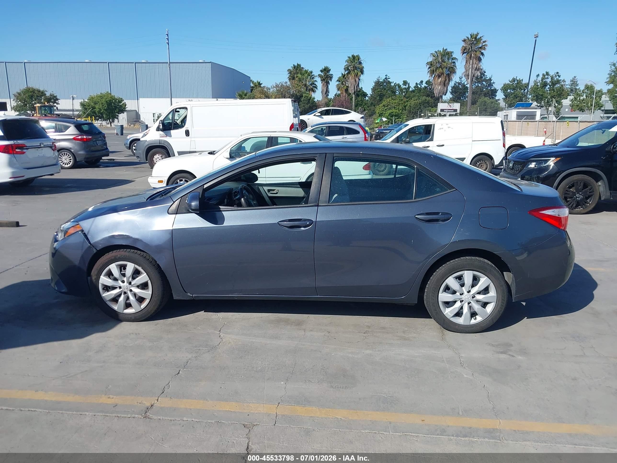 2014 Toyota Corolla Le Gray vin: 2T1BURHE7EC062753