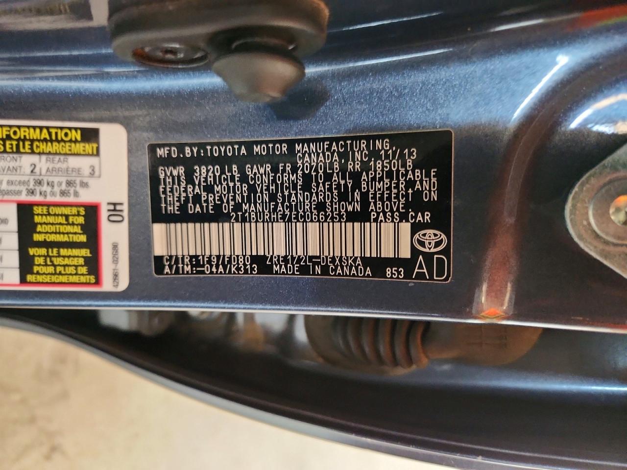 2014 Toyota Corolla S Plus Gray vin: 2T1BURHE7EC066253