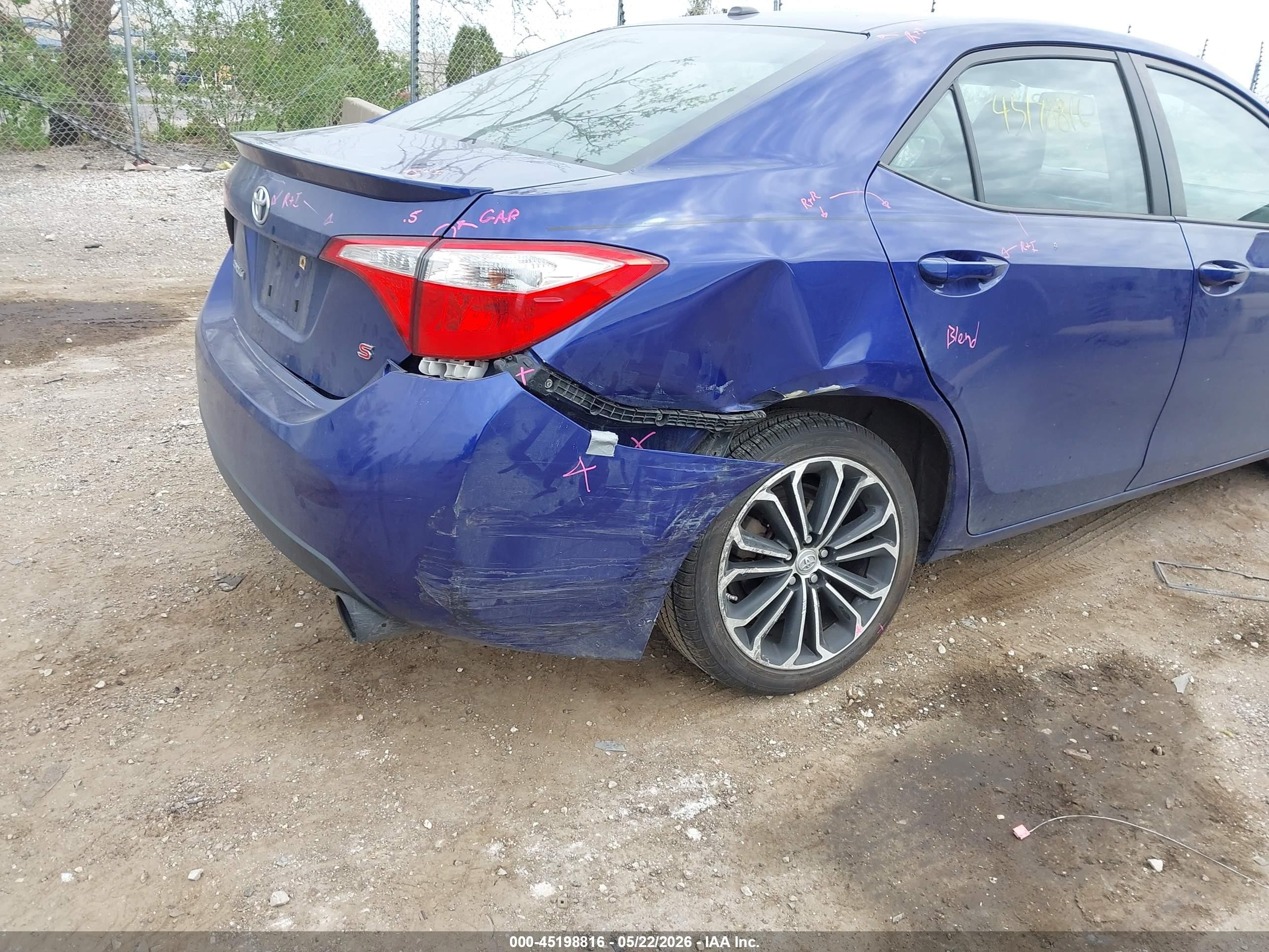 2014 Toyota Corolla S Premium Blue vin: 2T1BURHE7EC087927