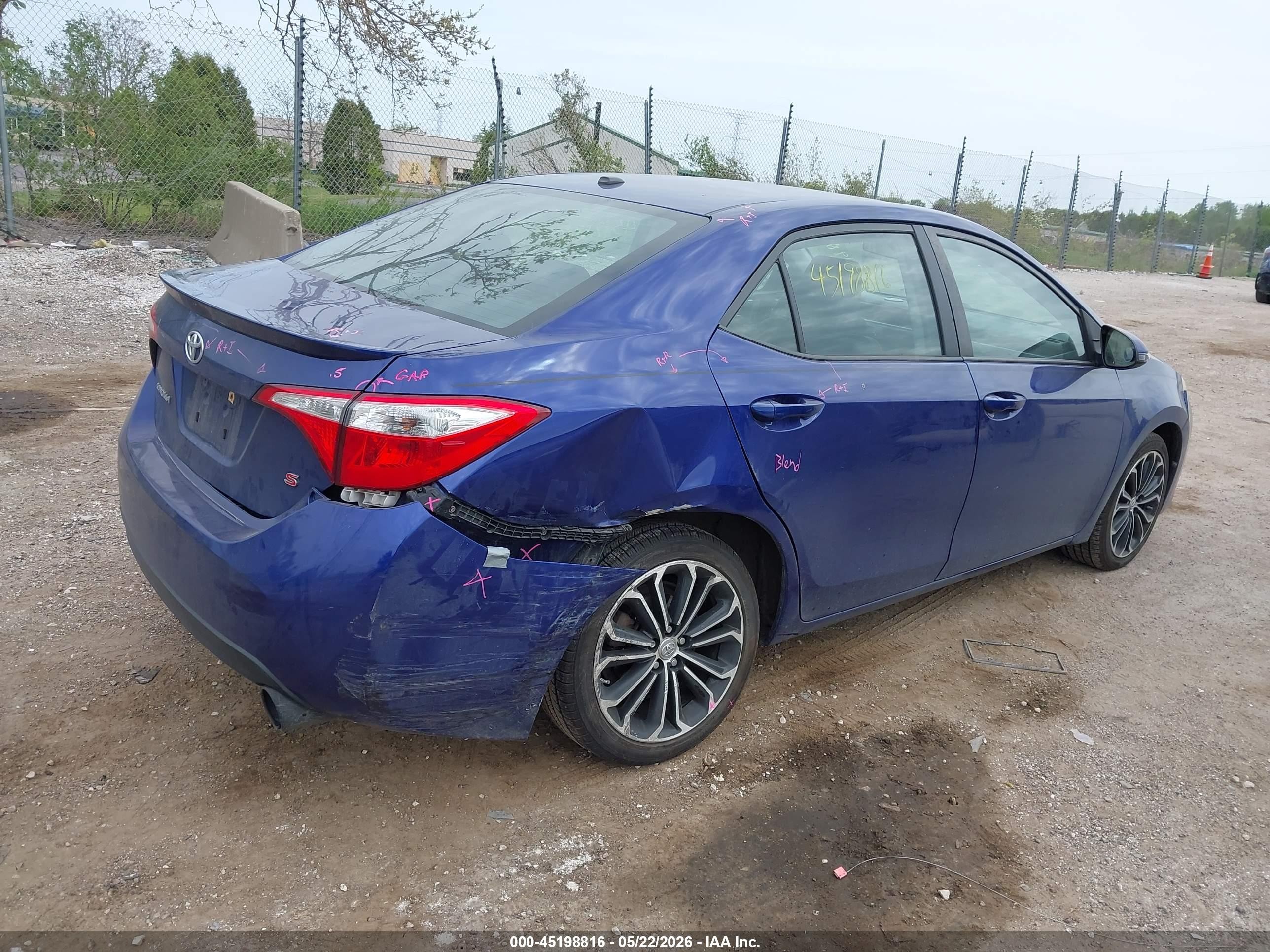 2014 Toyota Corolla S Premium Blue vin: 2T1BURHE7EC087927