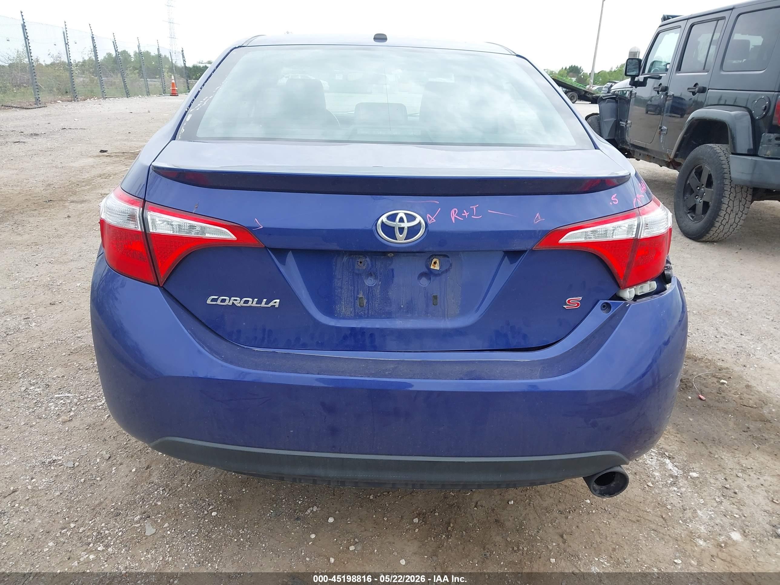 2014 Toyota Corolla S Premium Blue vin: 2T1BURHE7EC087927