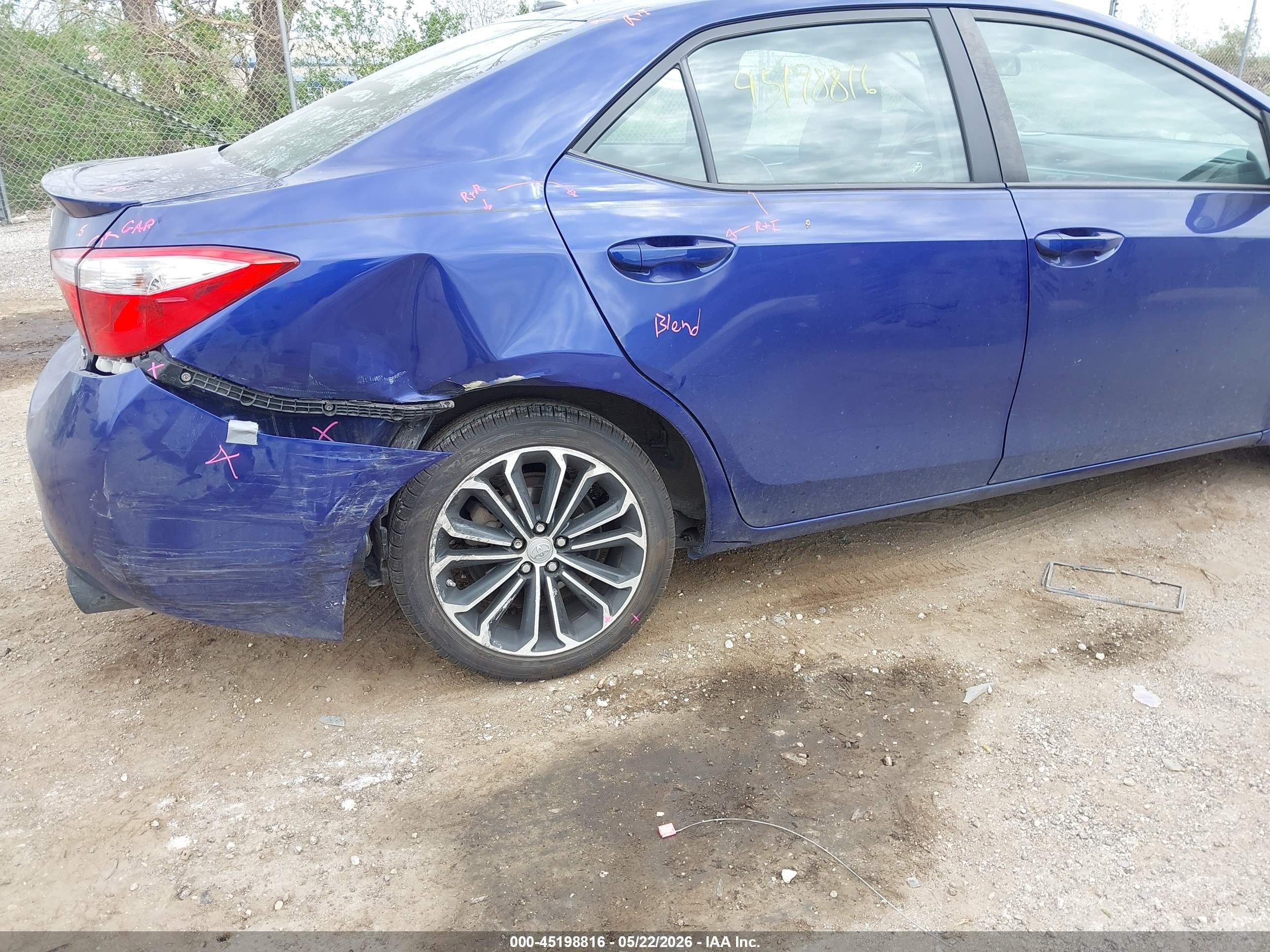 2014 Toyota Corolla S Premium Blue vin: 2T1BURHE7EC087927