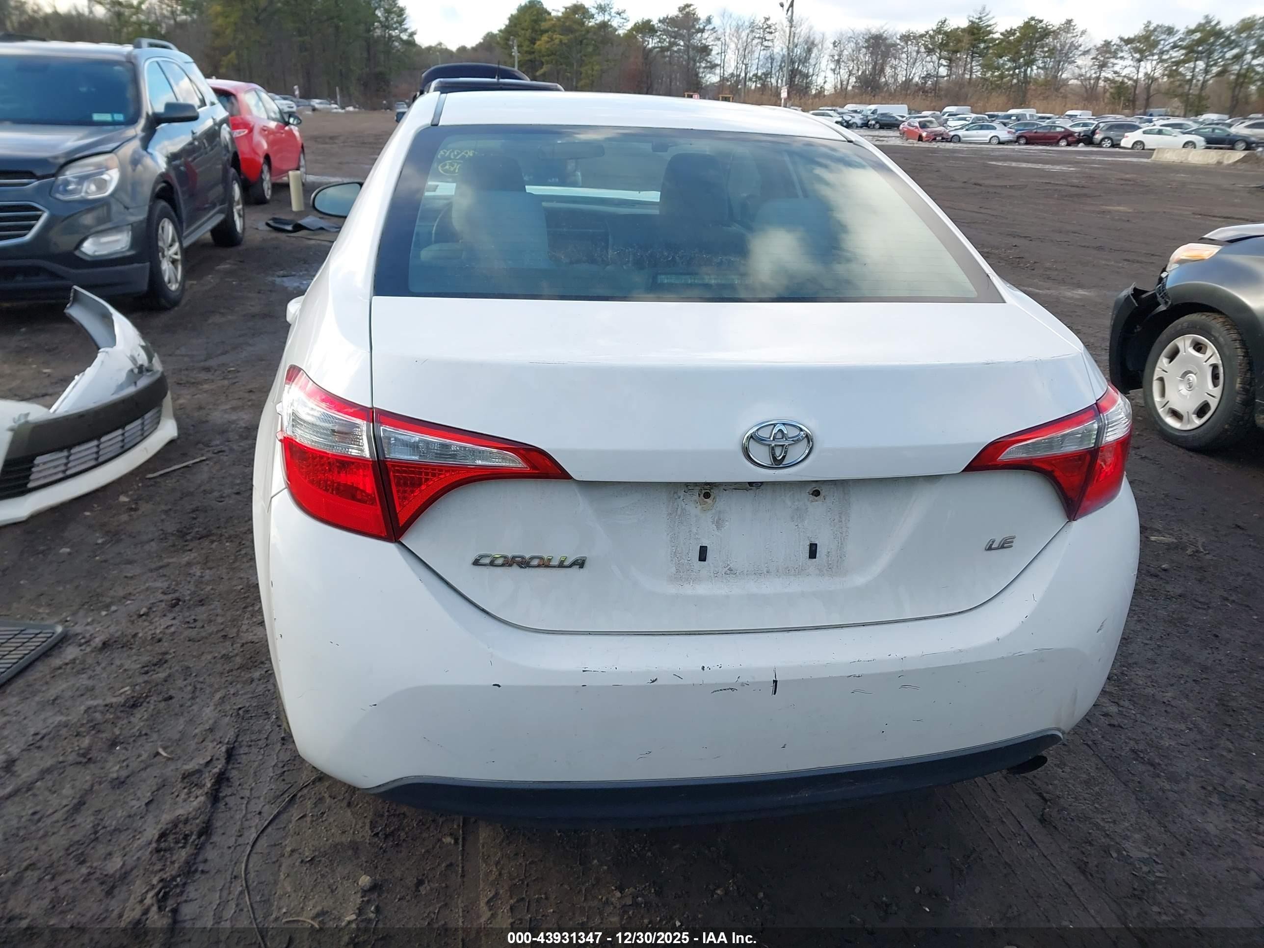 2014 Toyota Corolla Le White vin: 2T1BURHE7EC088981