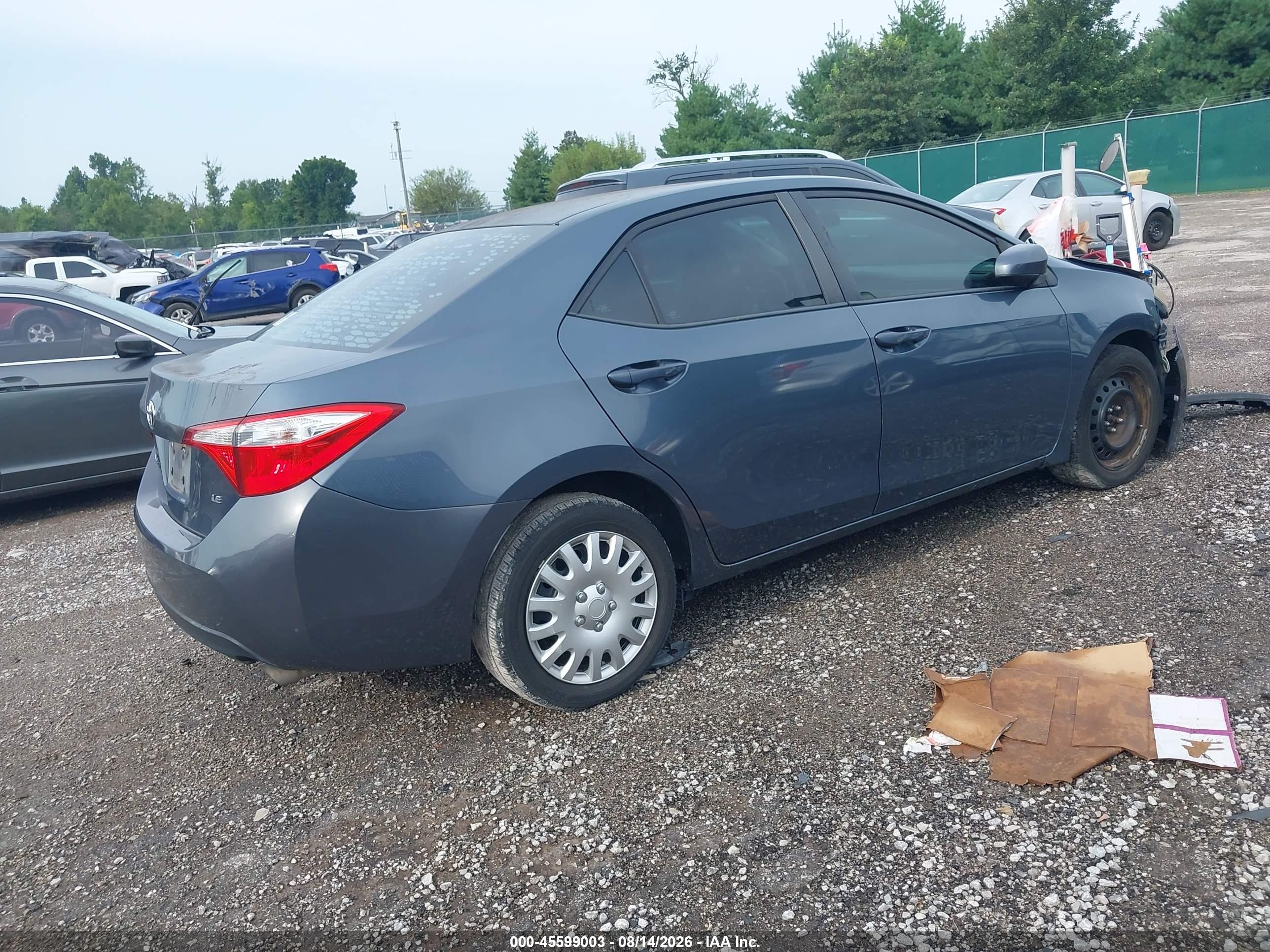 2014 Toyota Corolla Le Blue vin: 2T1BURHE7EC117881