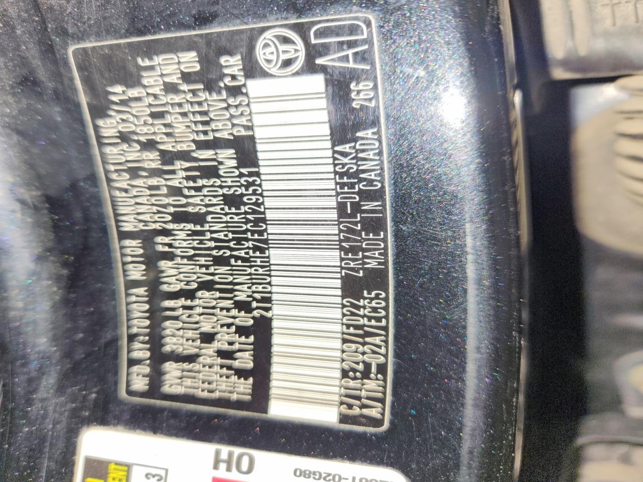2014 Toyota Corolla S Plus Черный vin: 2T1BURHE7EC129531