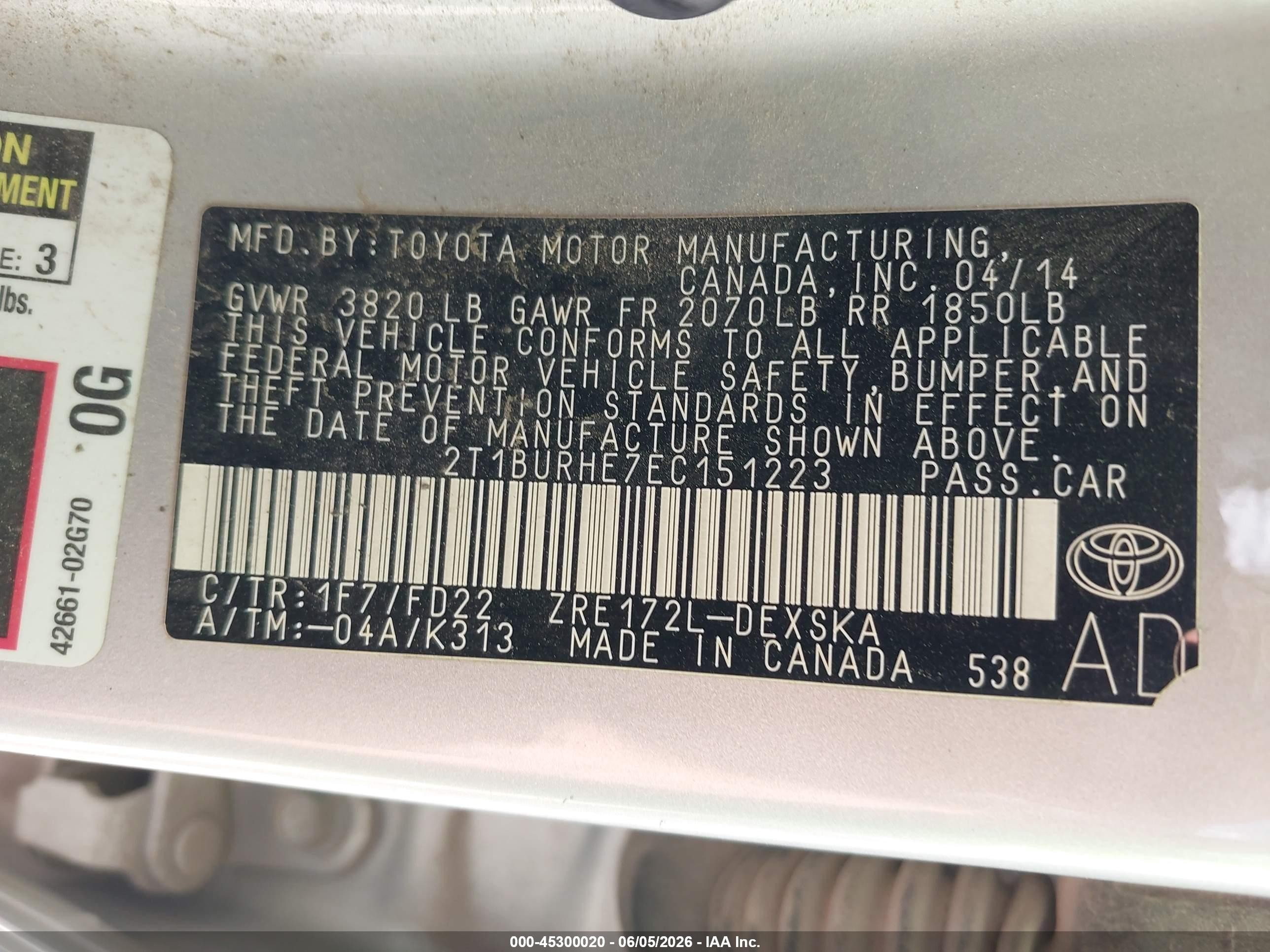 2014 Toyota Corolla S Silver vin: 2T1BURHE7EC151223