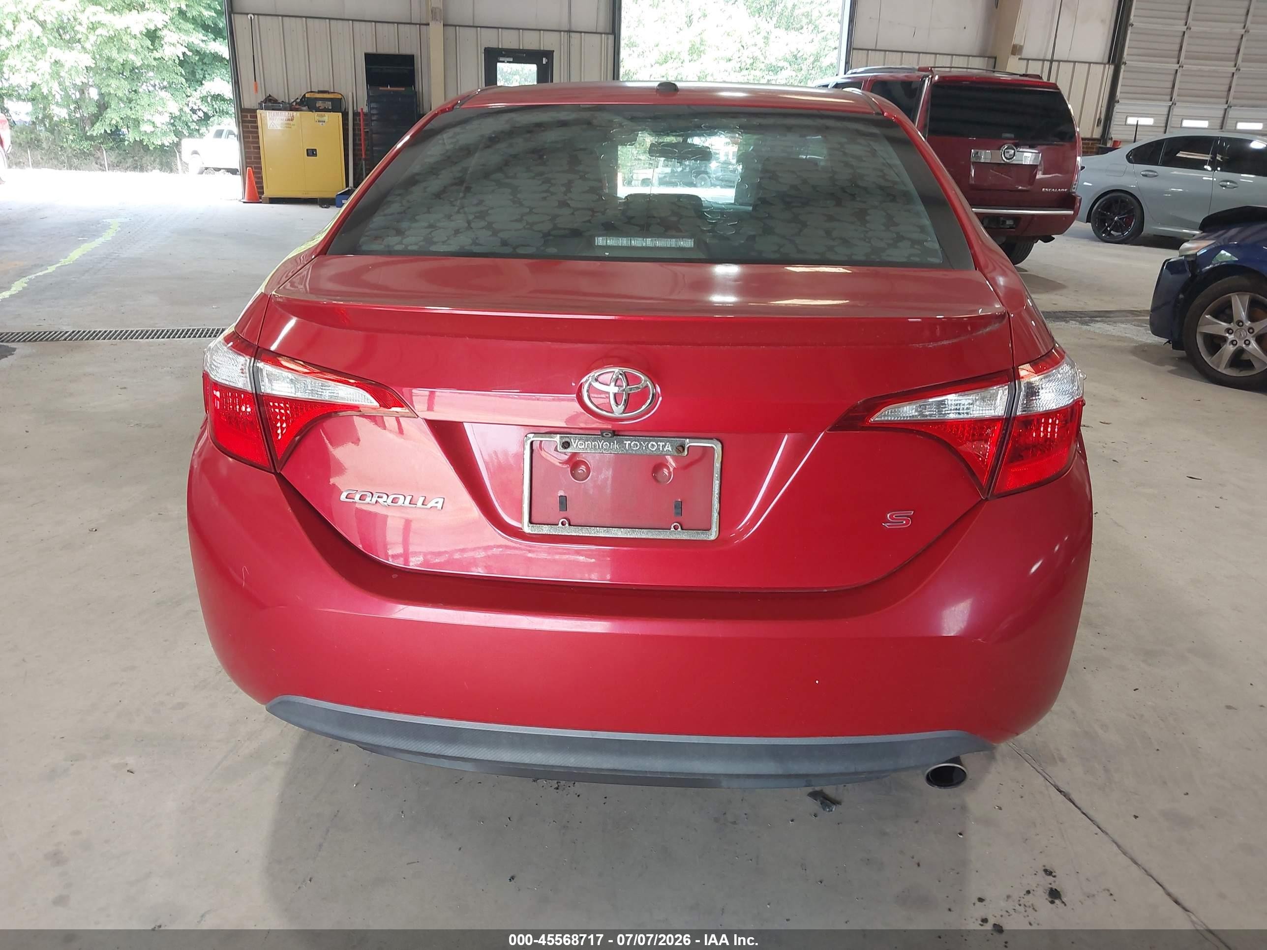 2014 Toyota Corolla S Plus Red vin: 2T1BURHE7EC169043