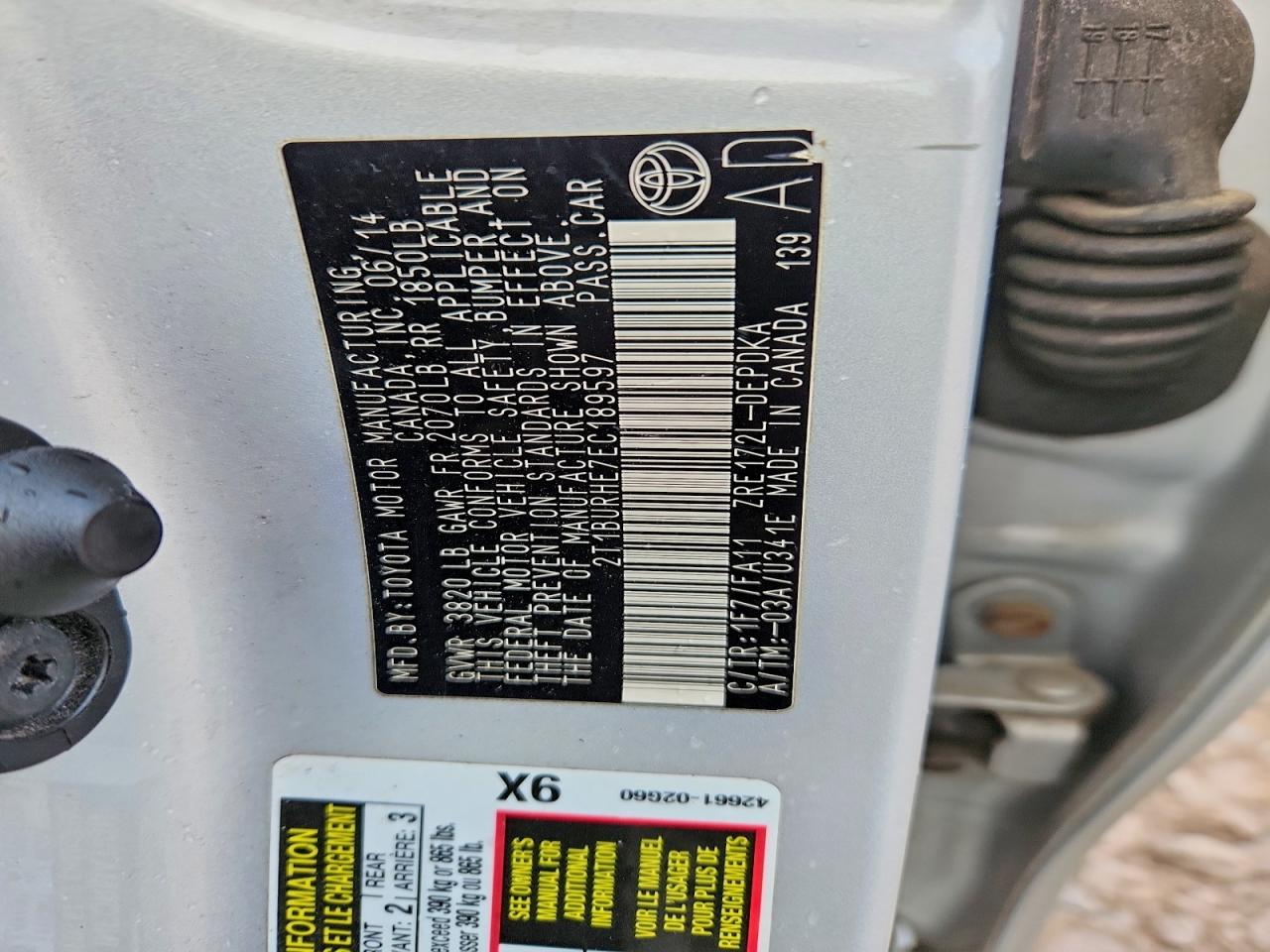 2014 Toyota Corolla L Silver vin: 2T1BURHE7EC189597