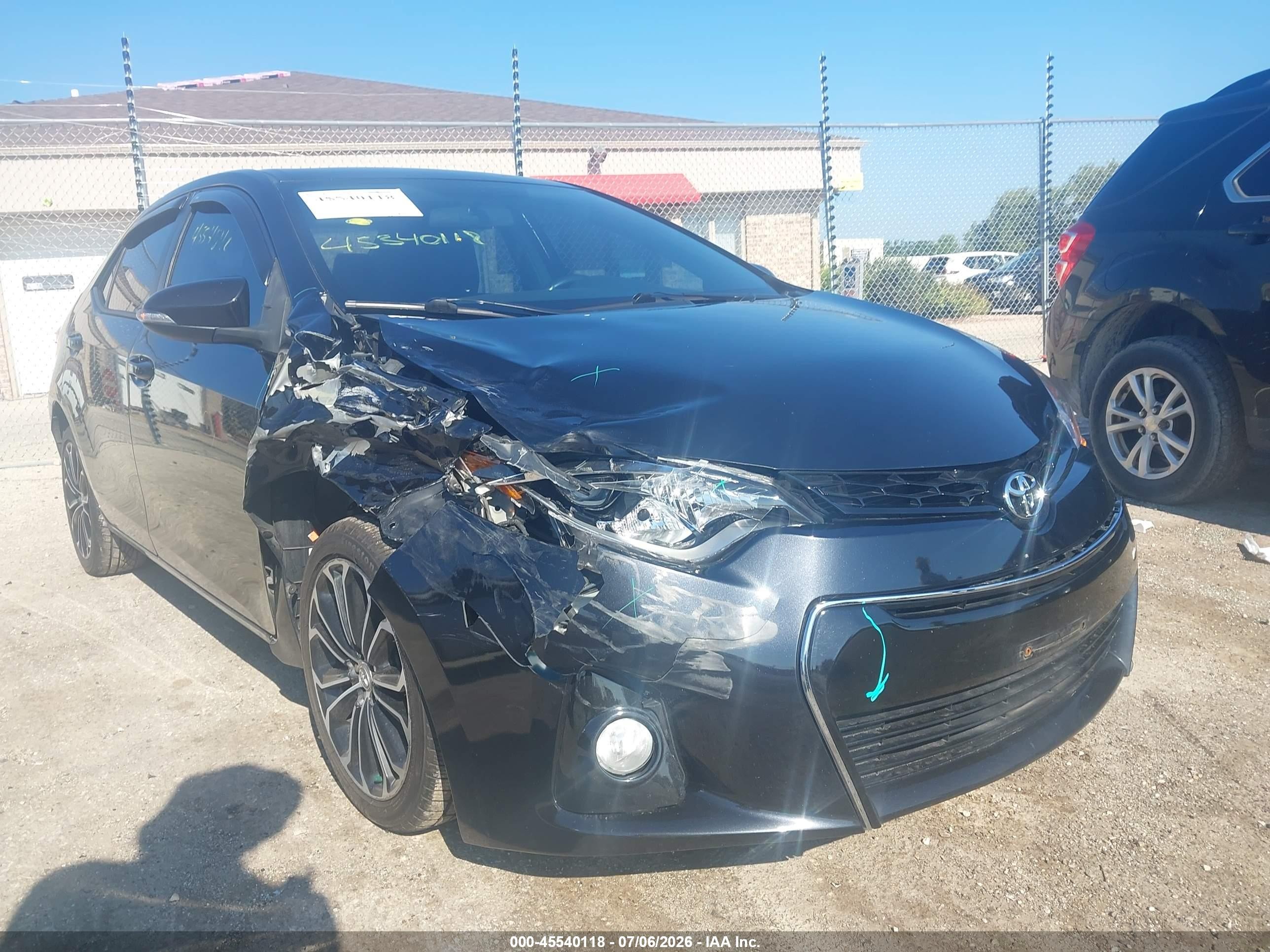 2014 Toyota Corolla S Plus Black vin: 2T1BURHE7EC215972