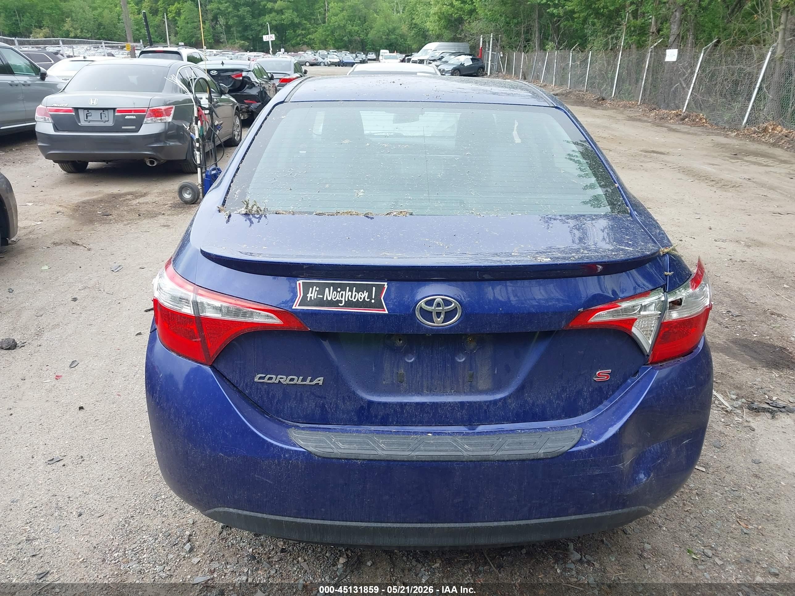 2014 Toyota Corolla S Plus Blue vin: 2T1BURHE7EC225370