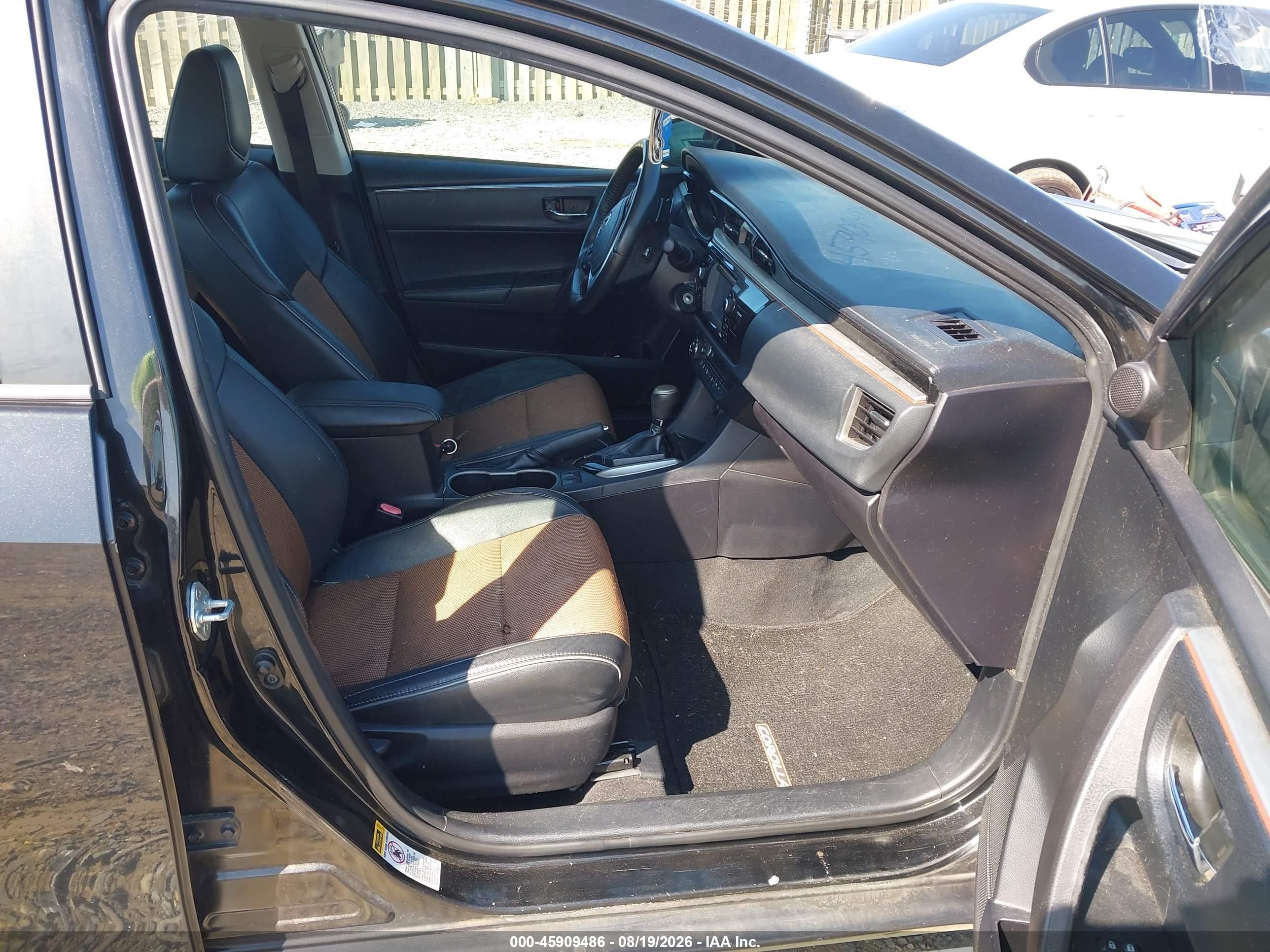 2015 Toyota Corolla S Plus Black vin: 2T1BURHE7FC260475