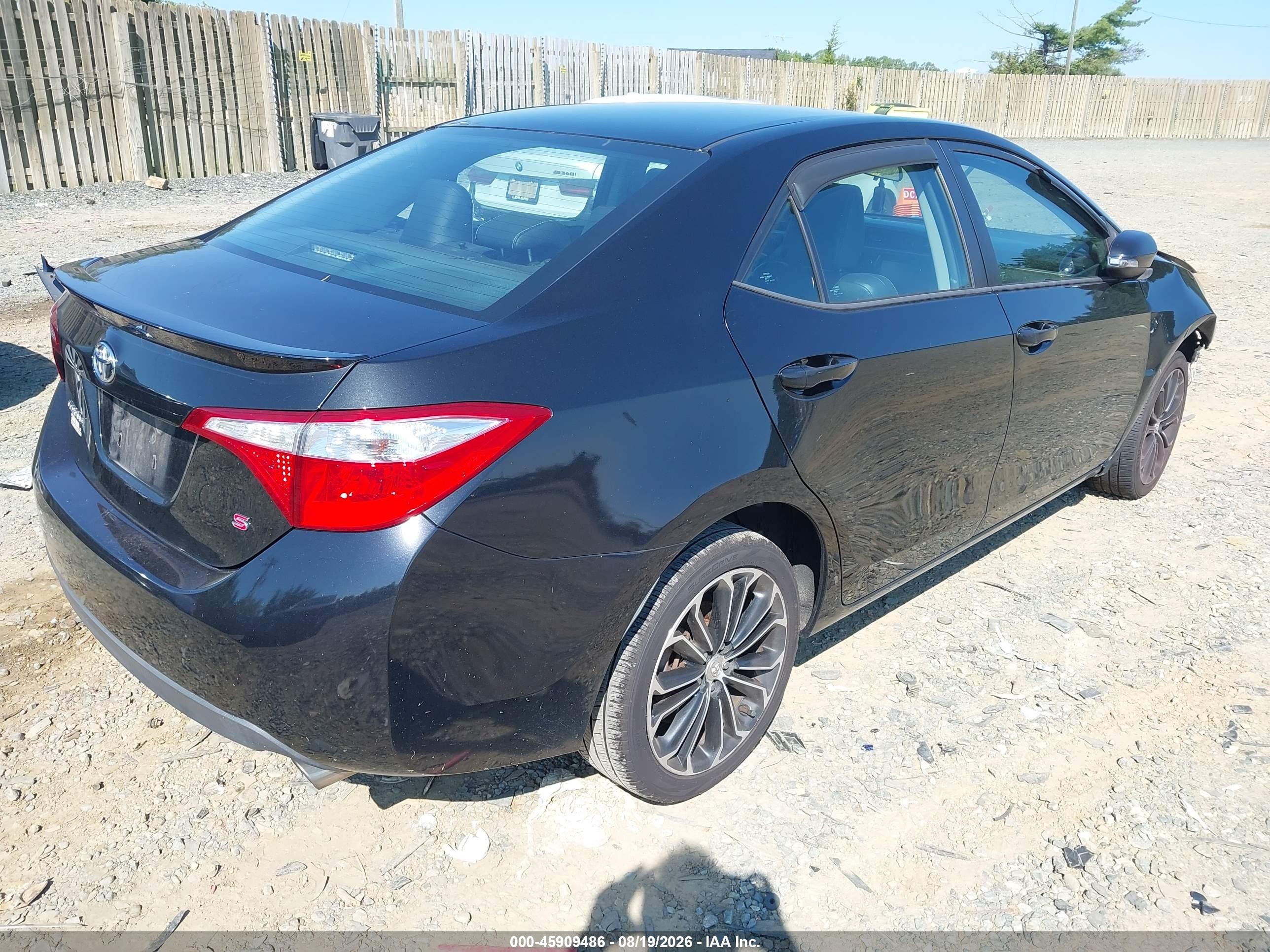 2015 Toyota Corolla S Plus Black vin: 2T1BURHE7FC260475
