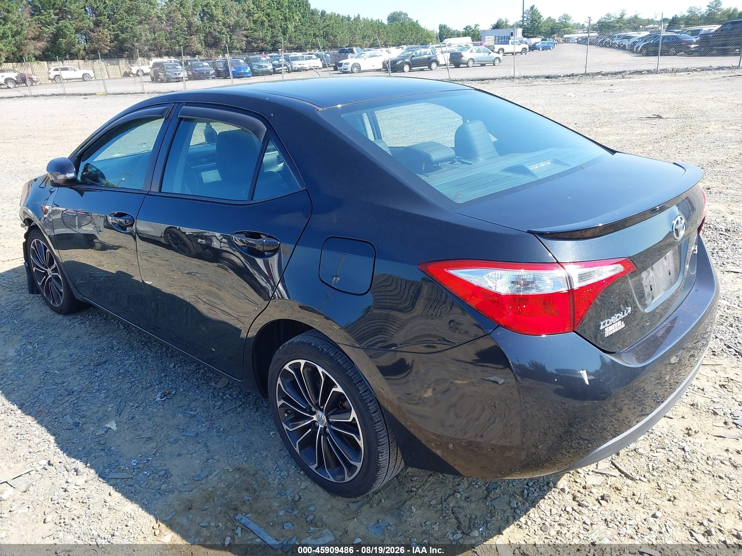2015 Toyota Corolla S Plus Black vin: 2T1BURHE7FC260475