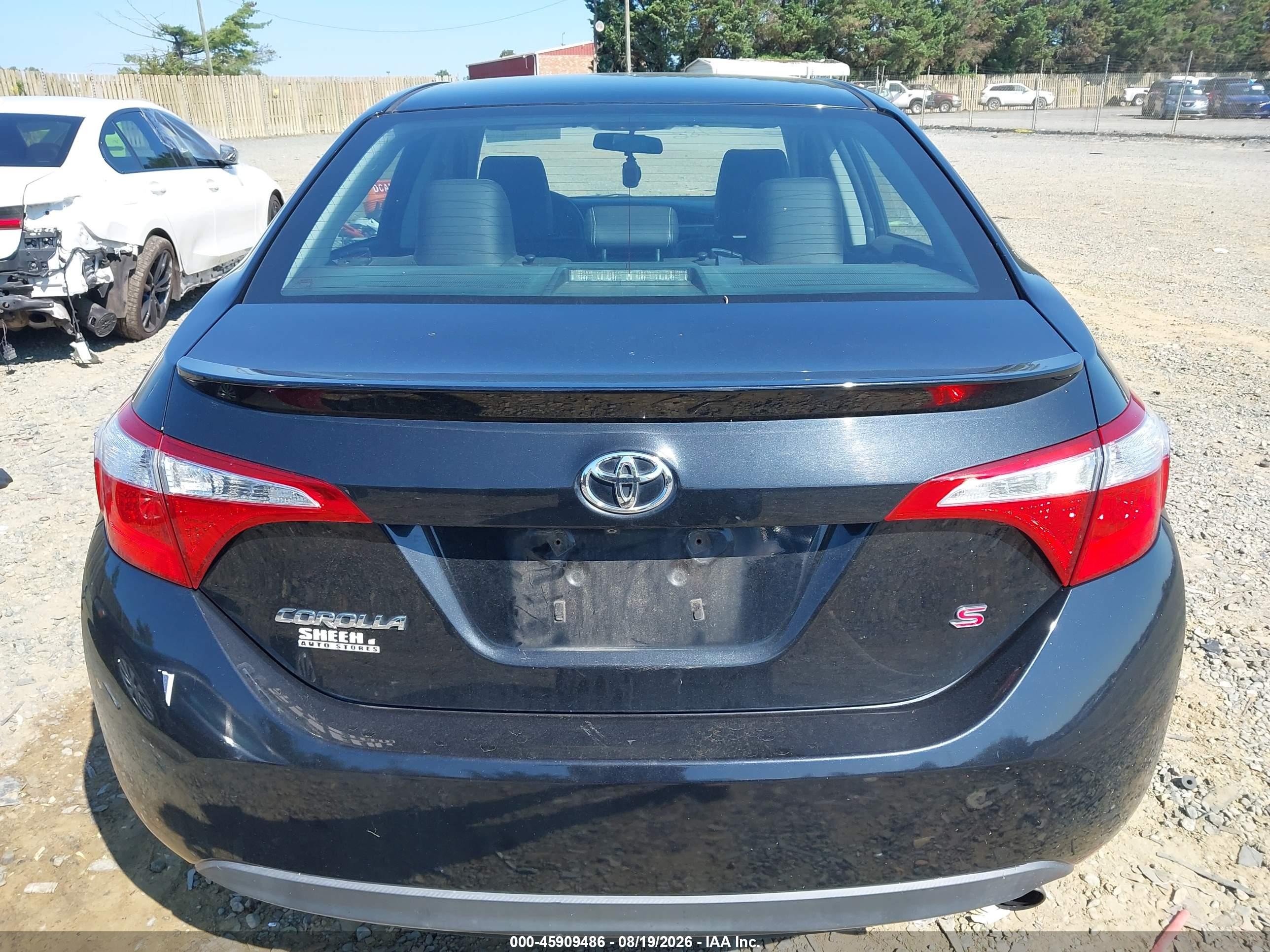 2015 Toyota Corolla S Plus Black vin: 2T1BURHE7FC260475
