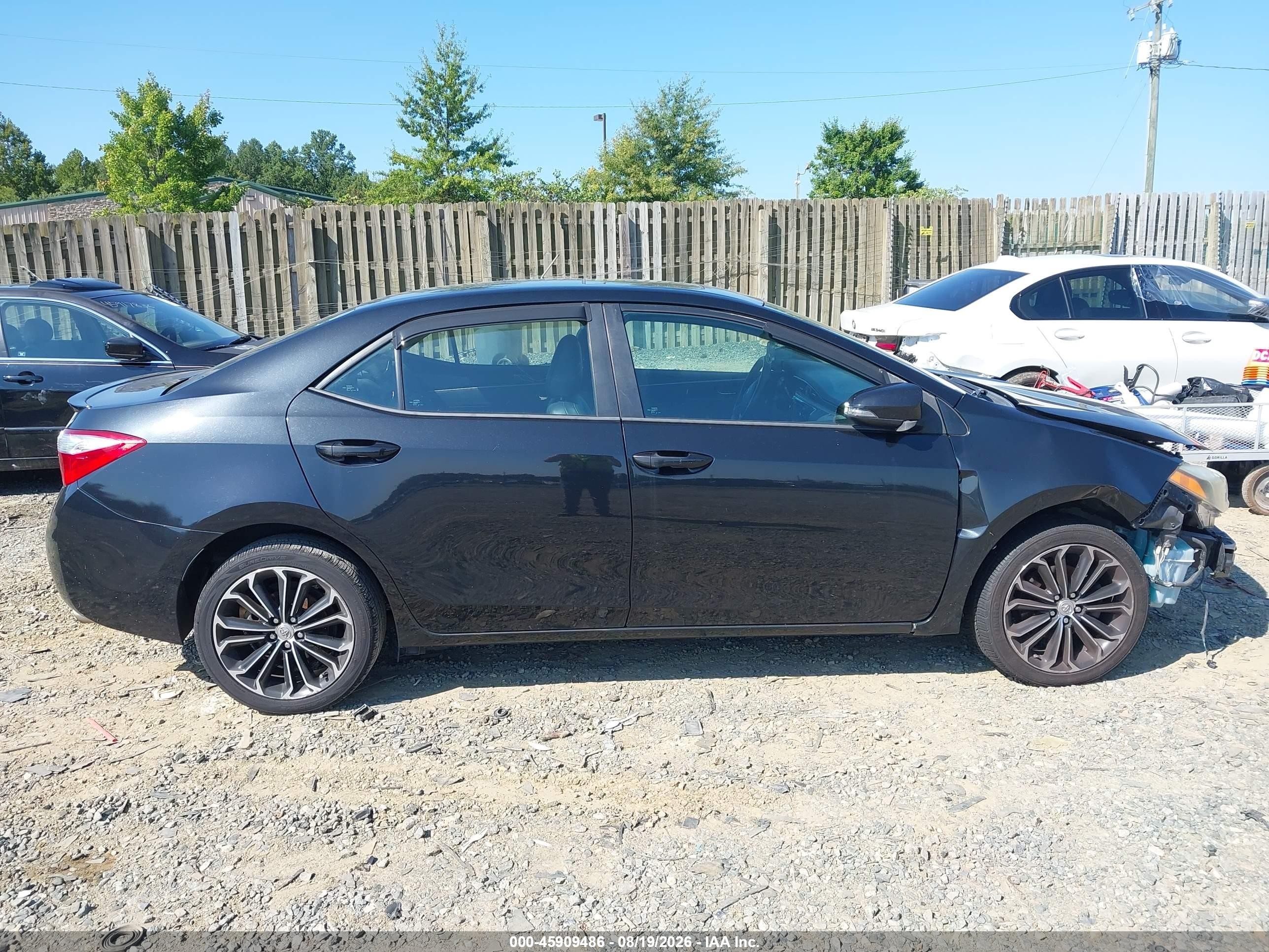 2015 Toyota Corolla S Plus Black vin: 2T1BURHE7FC260475
