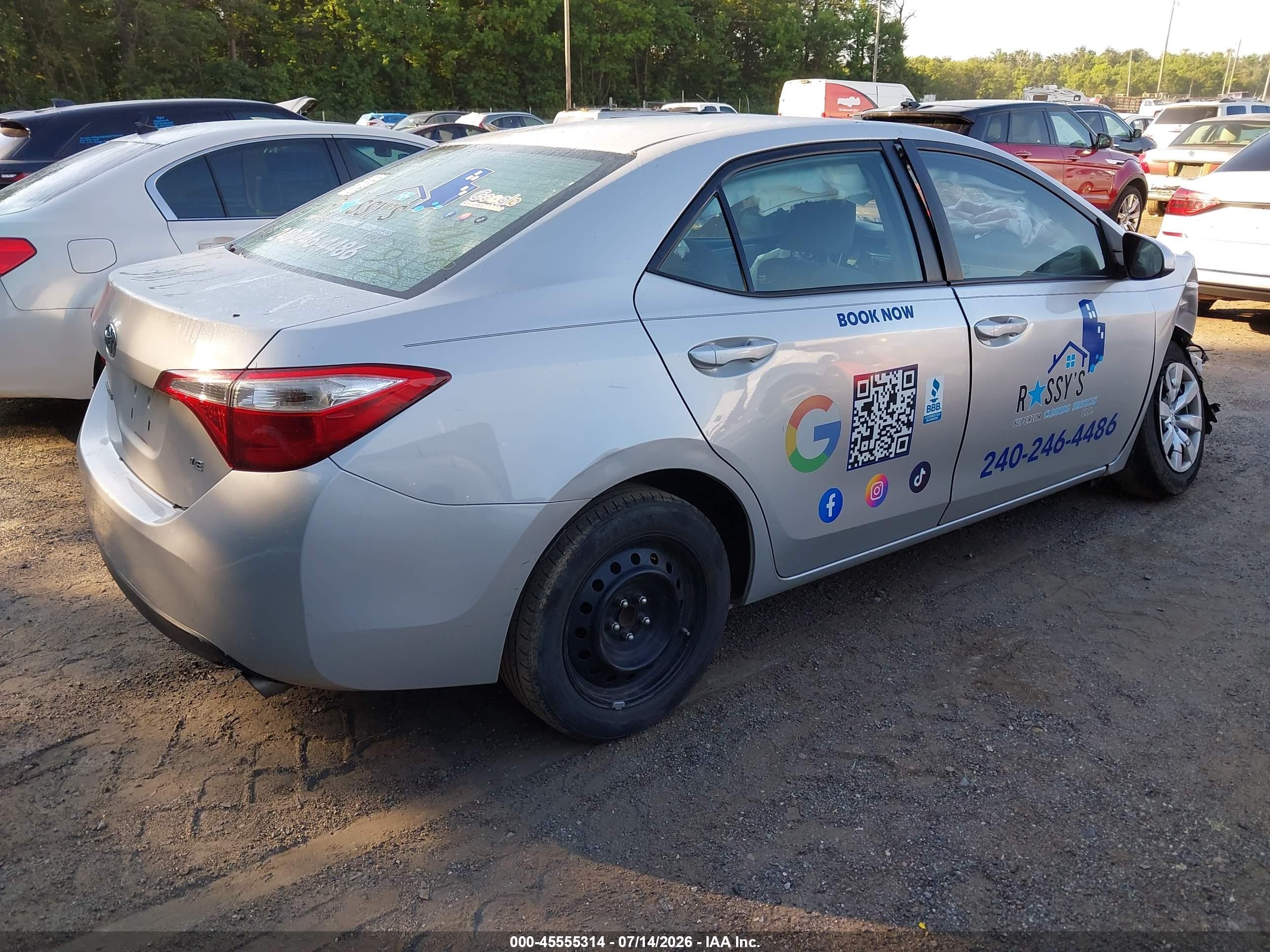 2015 Toyota Corolla Le Silver vin: 2T1BURHE7FC282363