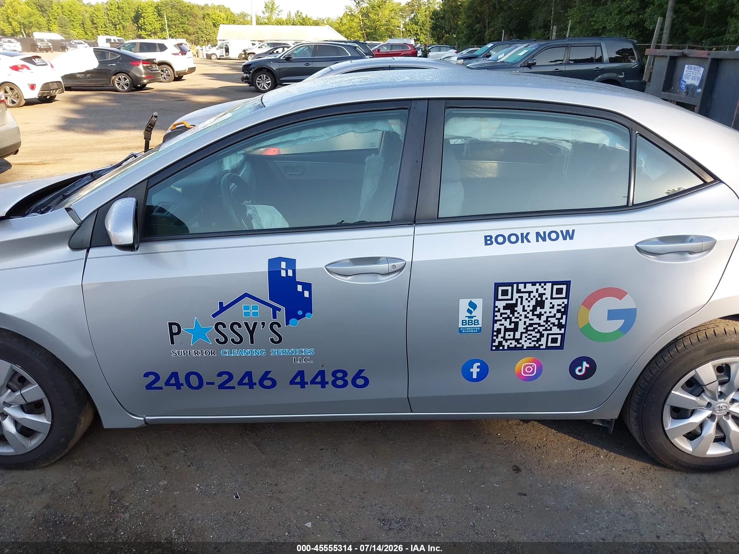 2015 Toyota Corolla Le Silver vin: 2T1BURHE7FC282363