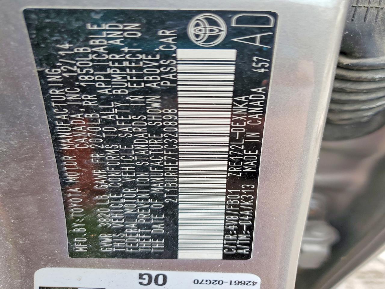 2015 Toyota Corolla Silver vin: 2T1BURHE7FC320898
