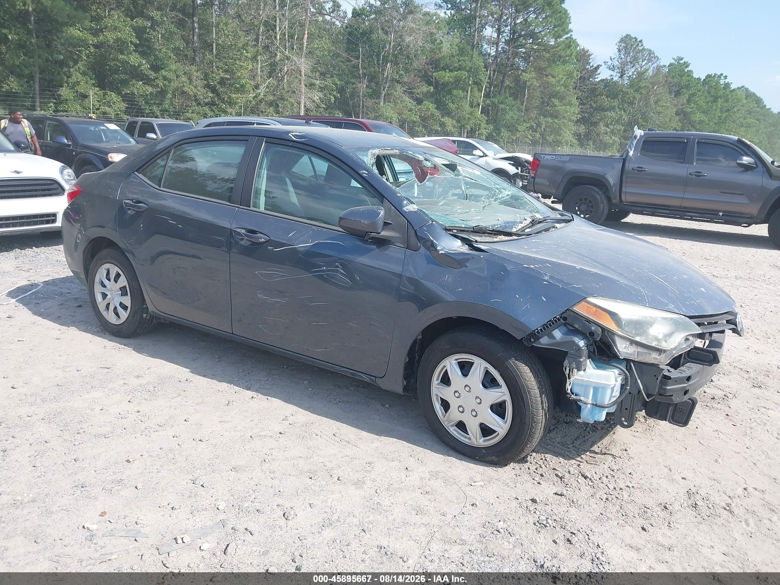 2015 Toyota Corolla L Blue vin: 2T1BURHE7FC356008