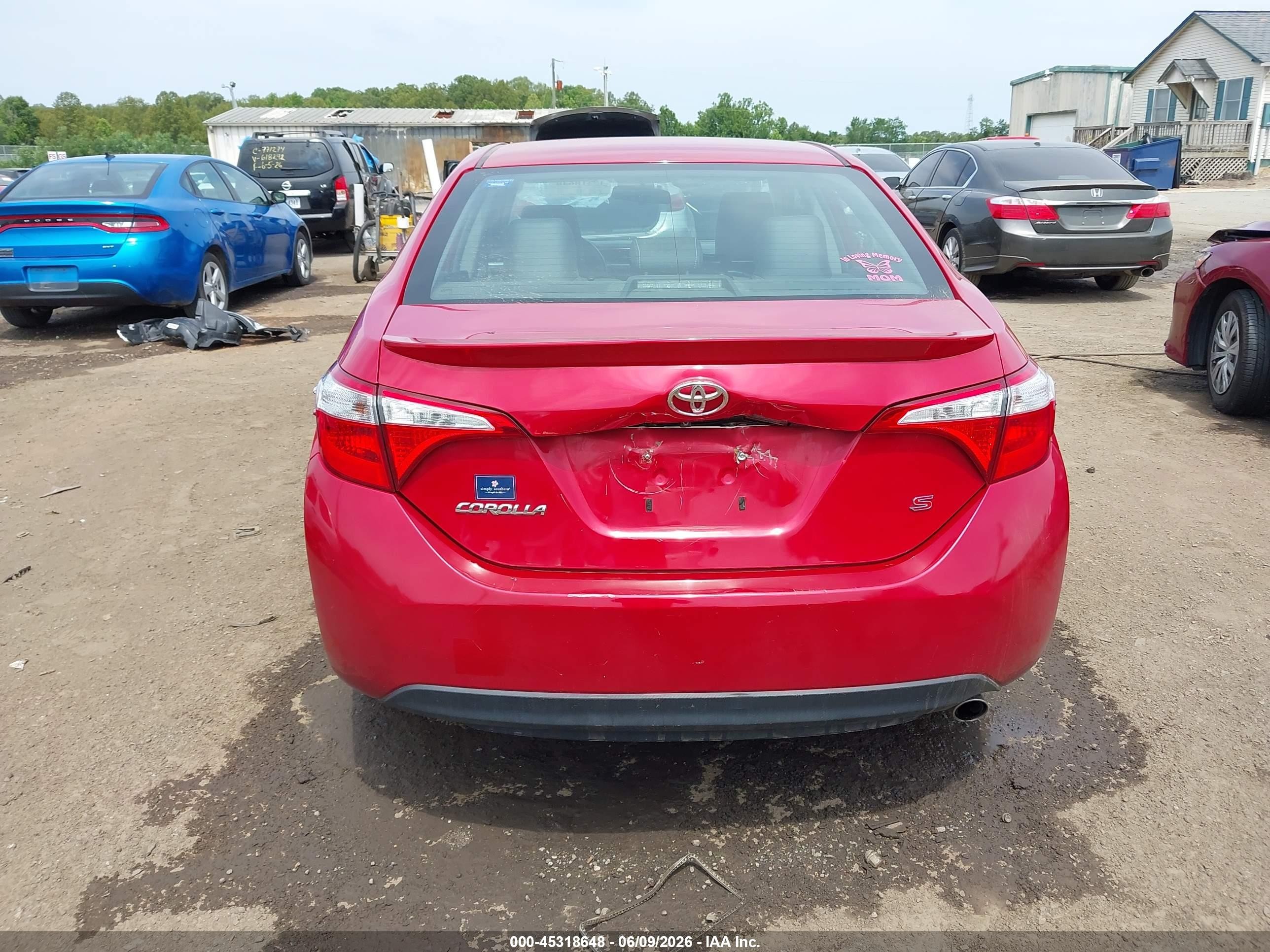2015 Toyota Corolla S Plus Red vin: 2T1BURHE7FC374654