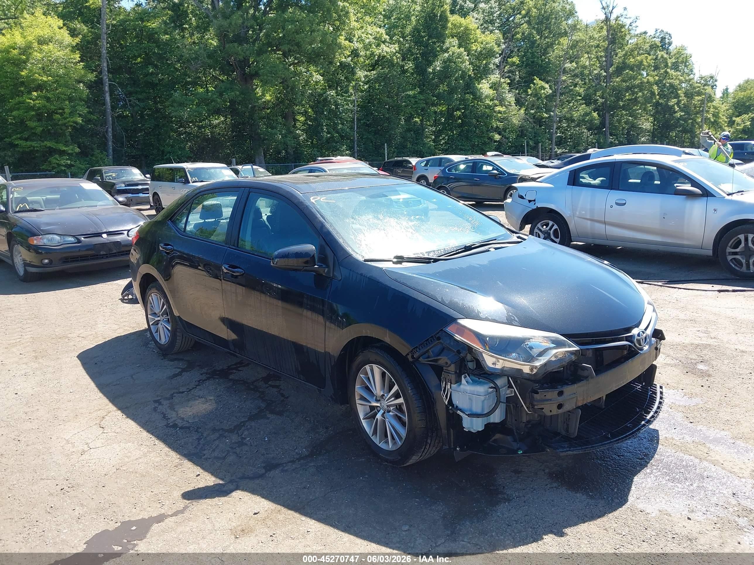 2015 Toyota Corolla Black vin: 2T1BURHE7FC393267