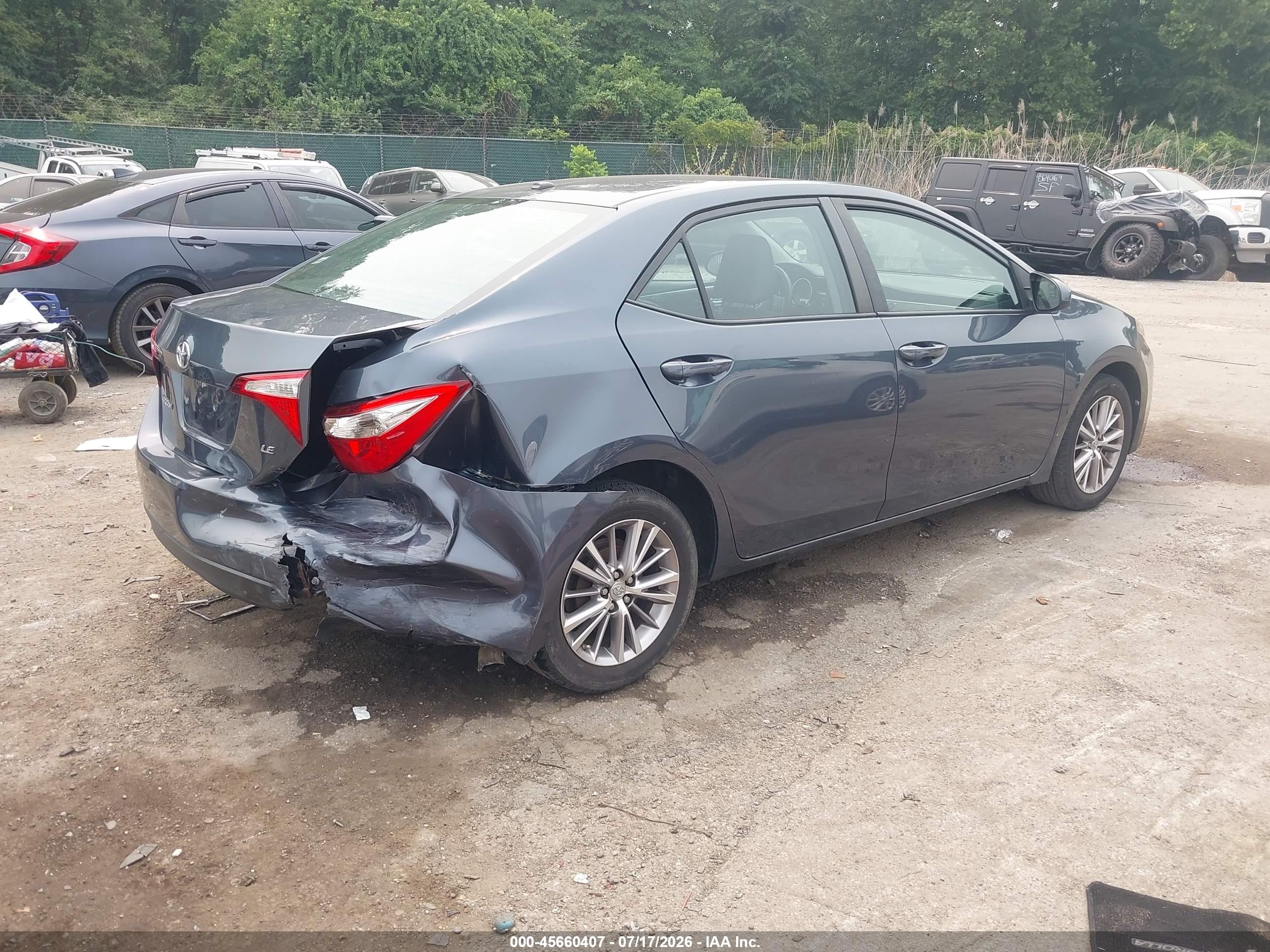2015 Toyota Corolla Le Premium Серый vin: 2T1BURHE7FC413369