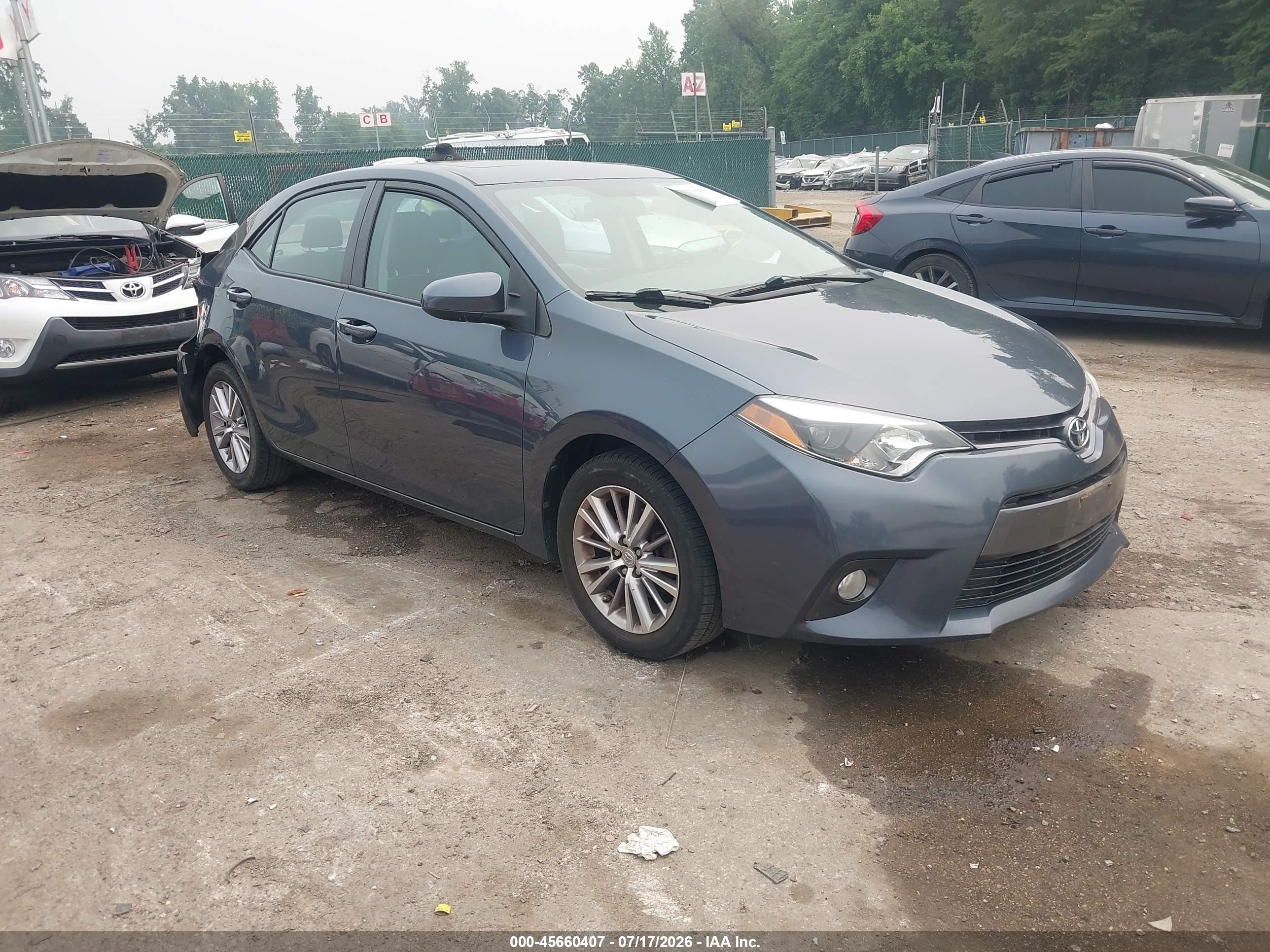 2015 Toyota Corolla Le Premium Gray vin: 2T1BURHE7FC413369