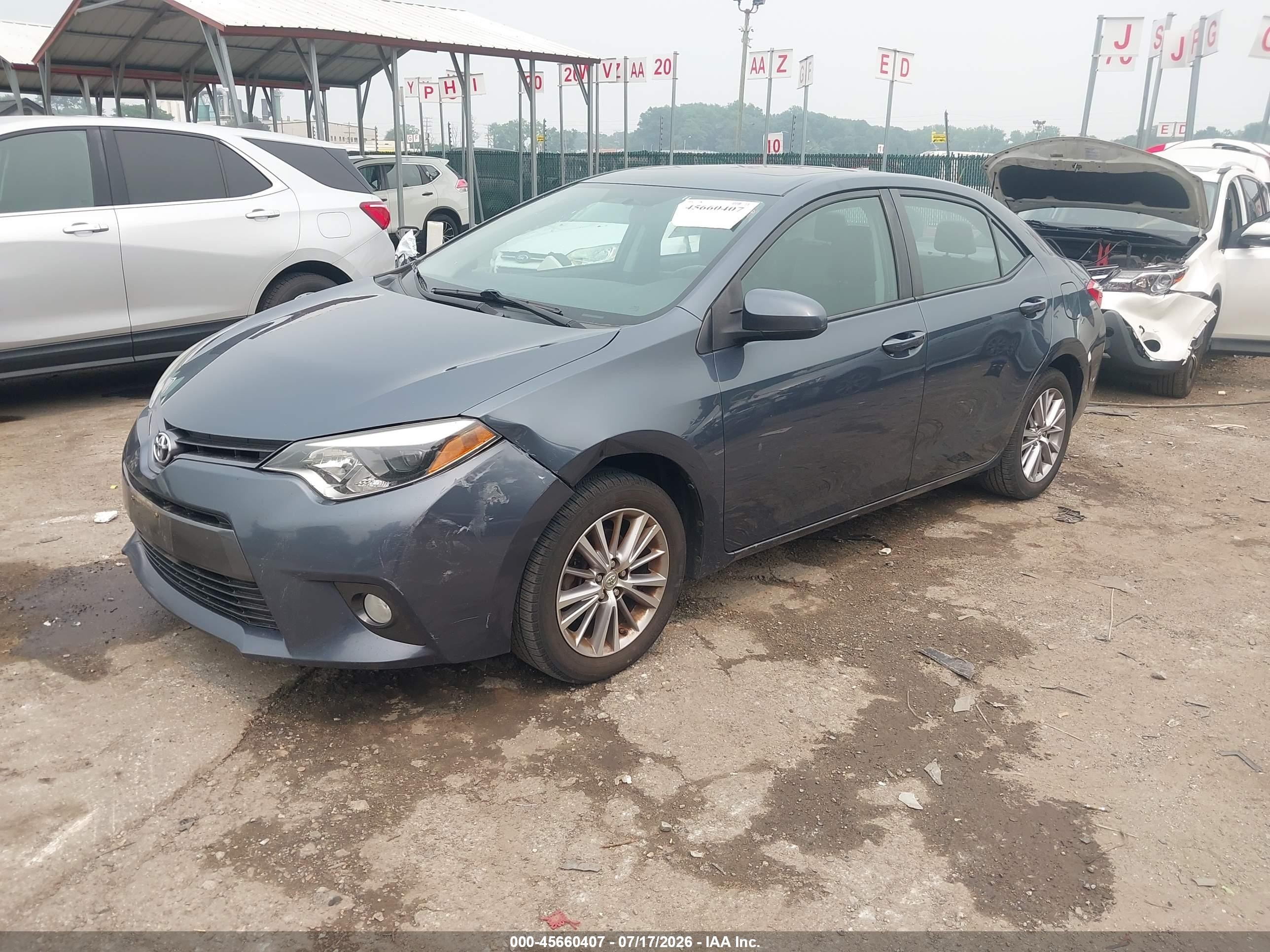 2015 Toyota Corolla Le Premium Серый vin: 2T1BURHE7FC413369
