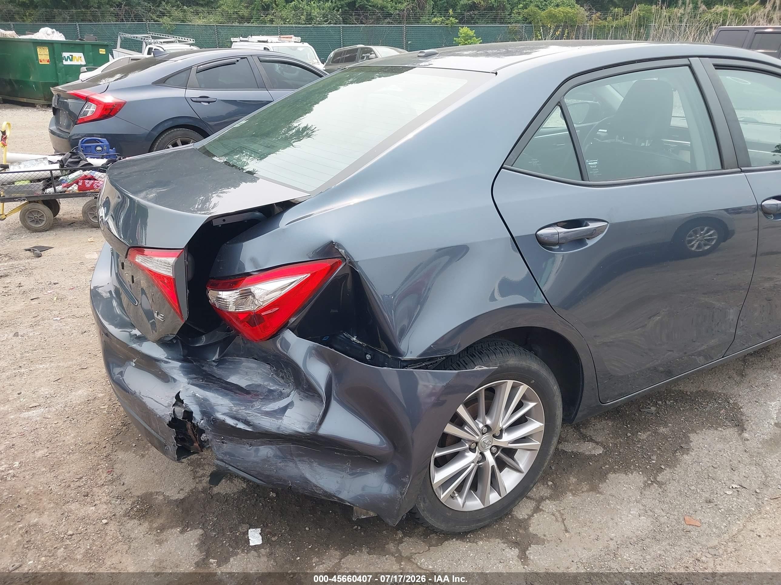 2015 Toyota Corolla Le Premium Серый vin: 2T1BURHE7FC413369