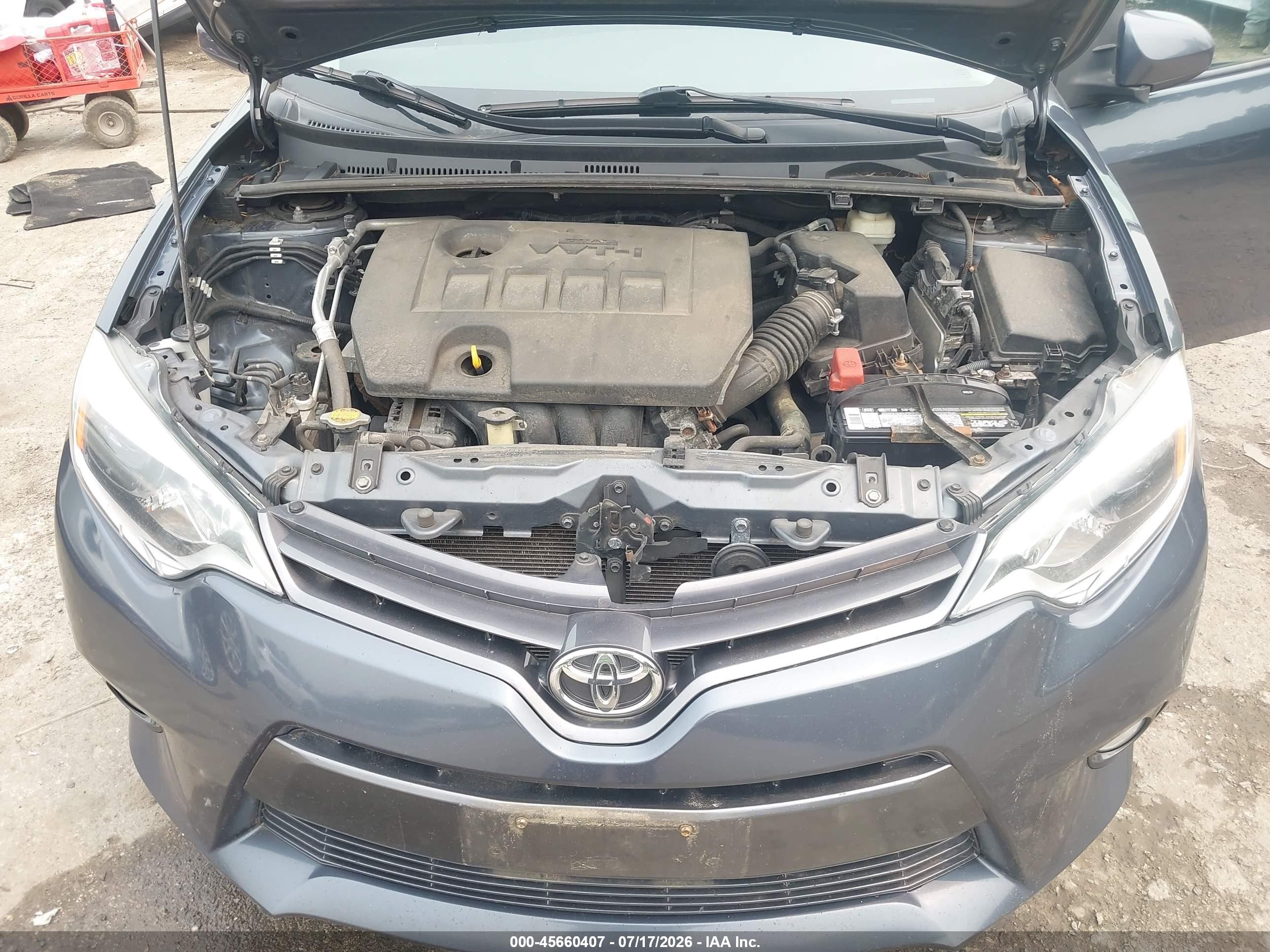 2015 Toyota Corolla Le Premium Серый vin: 2T1BURHE7FC413369