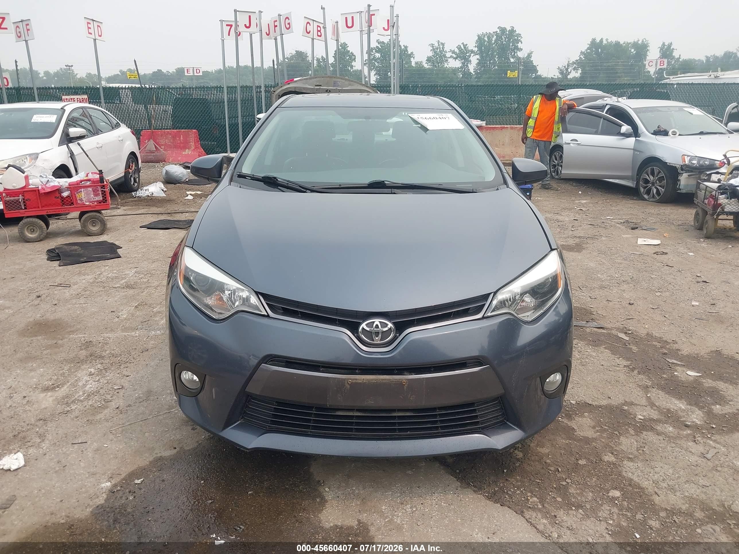 2015 Toyota Corolla Le Premium Серый vin: 2T1BURHE7FC413369