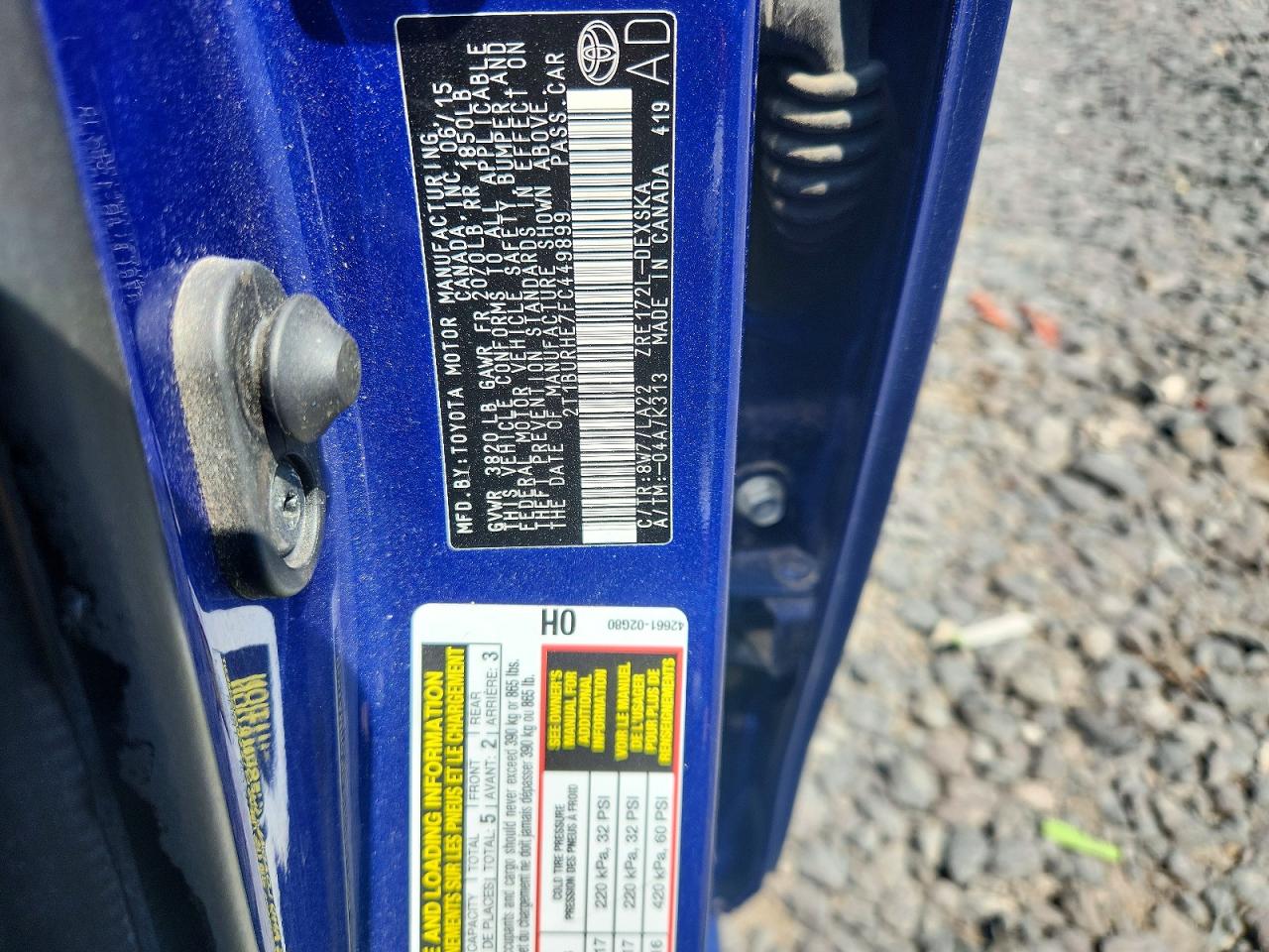 2015 Toyota Corolla S Premium Blue vin: 2T1BURHE7FC449899