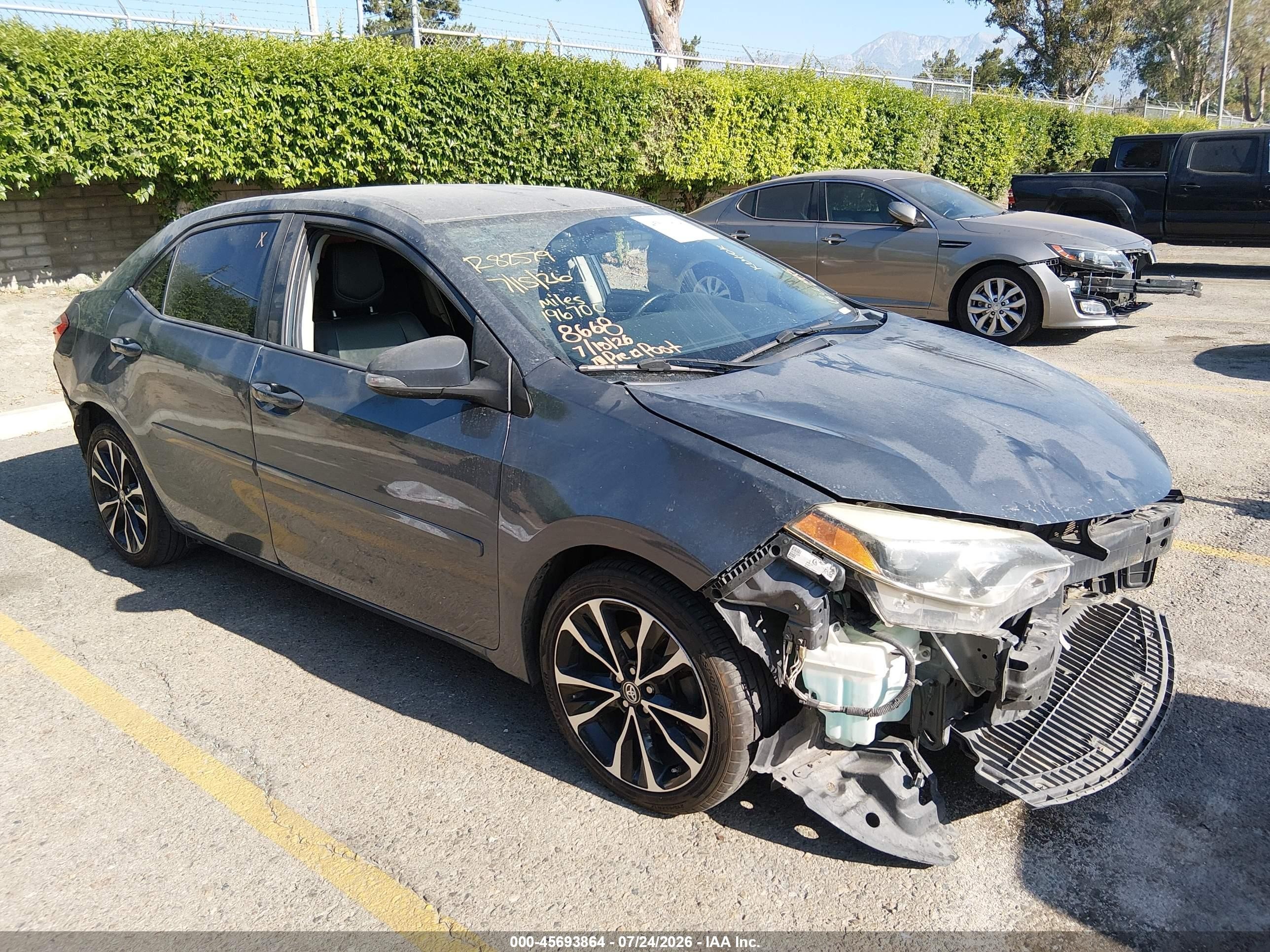 2015 Toyota Corolla S Plus Gray vin: 2T1BURHE7FC452995