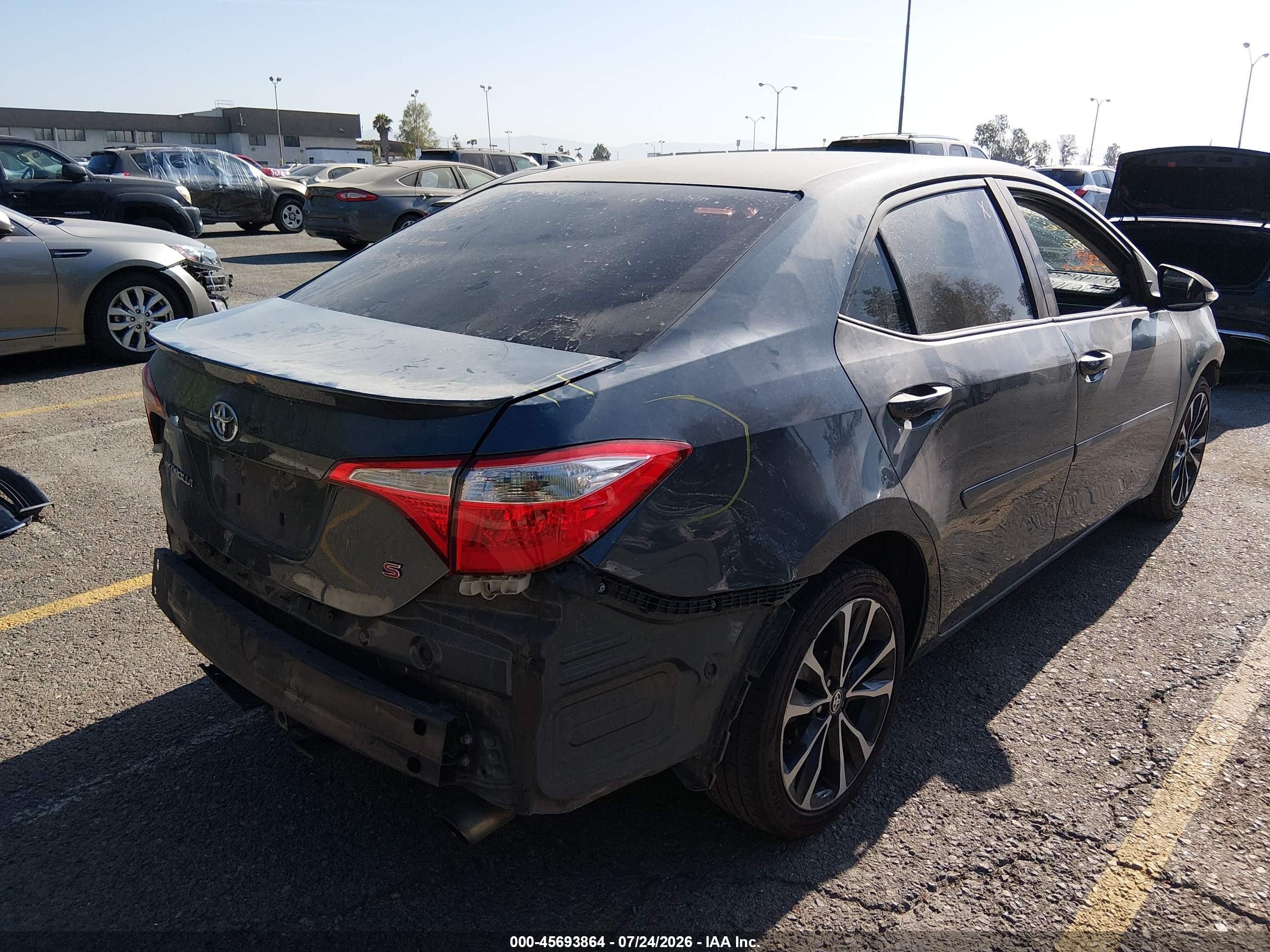 2015 Toyota Corolla S Plus Gray vin: 2T1BURHE7FC452995