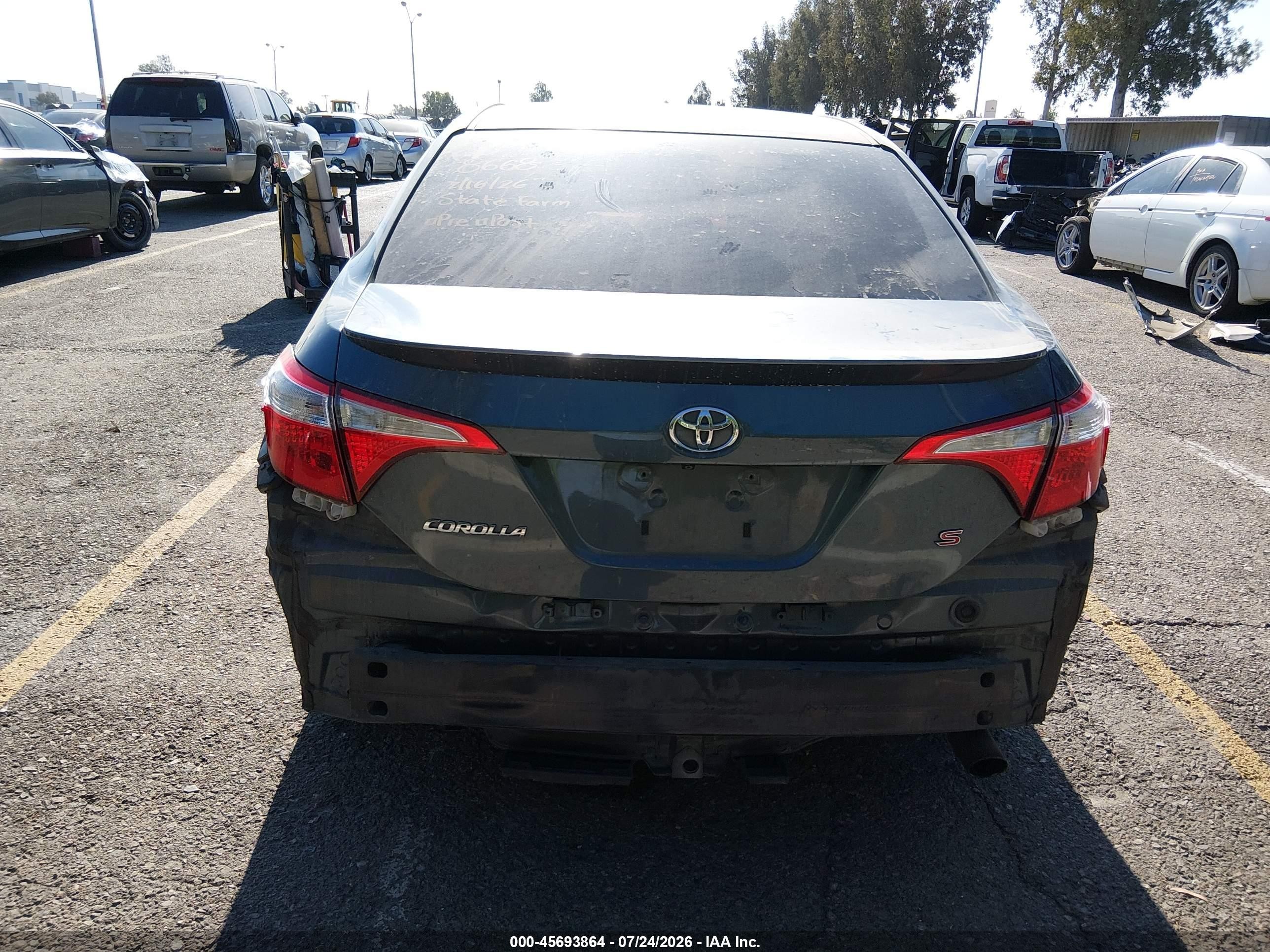 2015 Toyota Corolla S Plus Gray vin: 2T1BURHE7FC452995