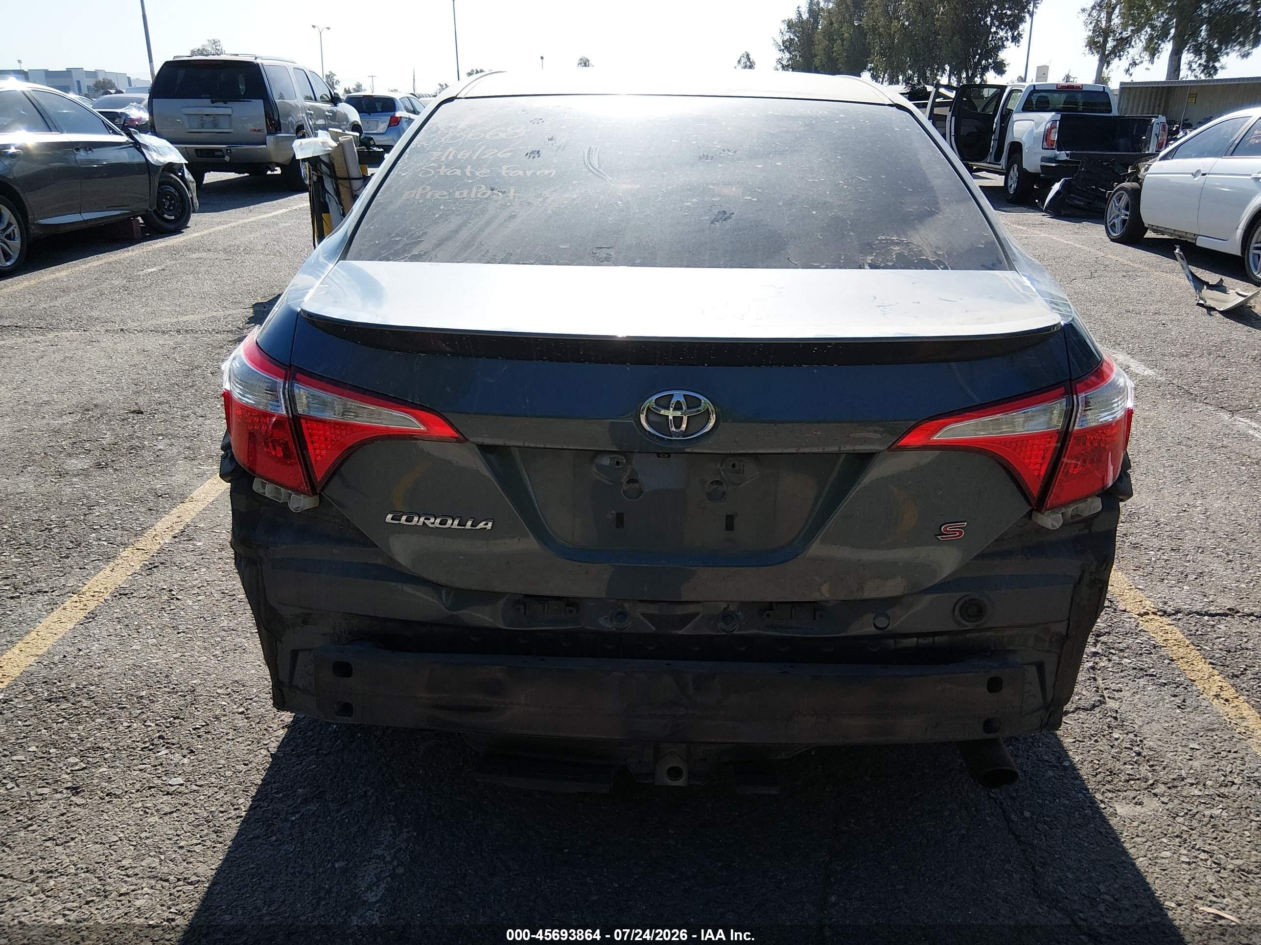 2015 Toyota Corolla S Plus Gray vin: 2T1BURHE7FC452995